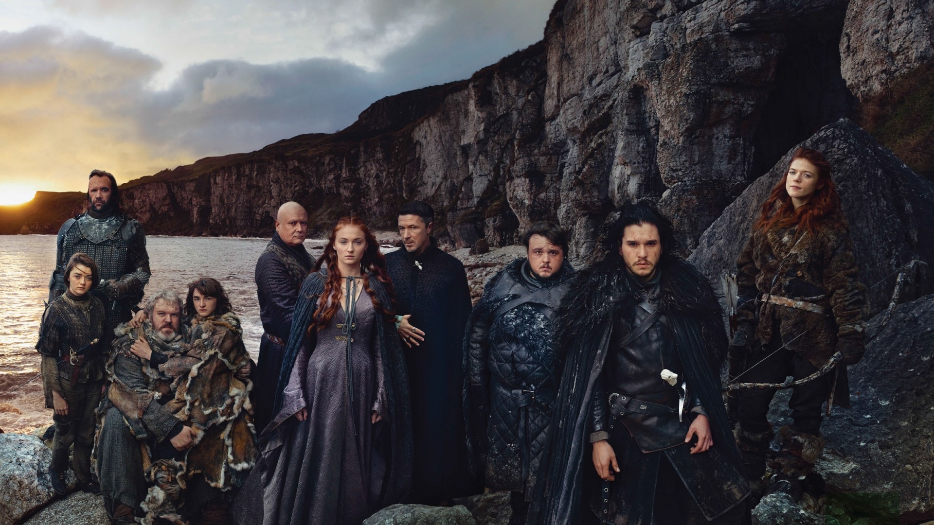 1920x1080 Preview wallpaper game of thrones, kit harington, sophie turner, maisie  williams, rory