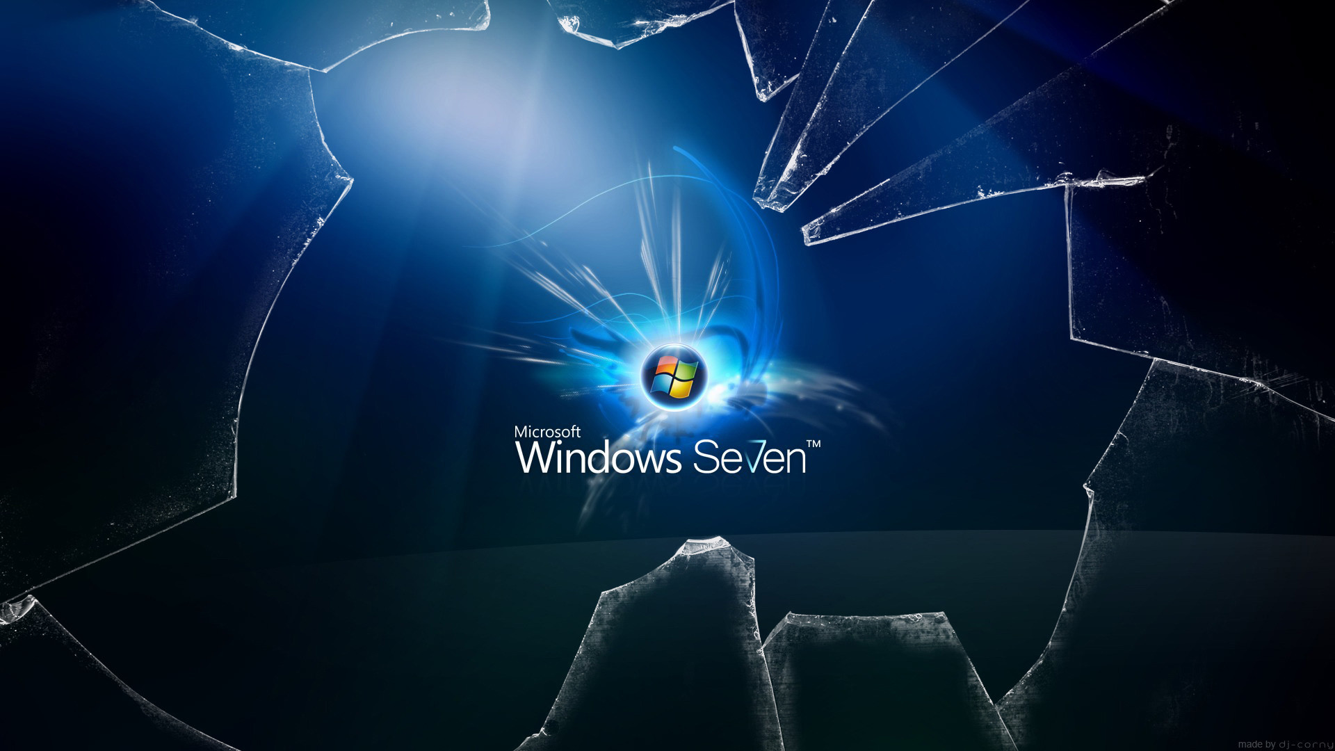 1920x1080 ... Broken Screen Wallpaper 6 of 49 - Animated Broken Glass Monitor with  Windows 7