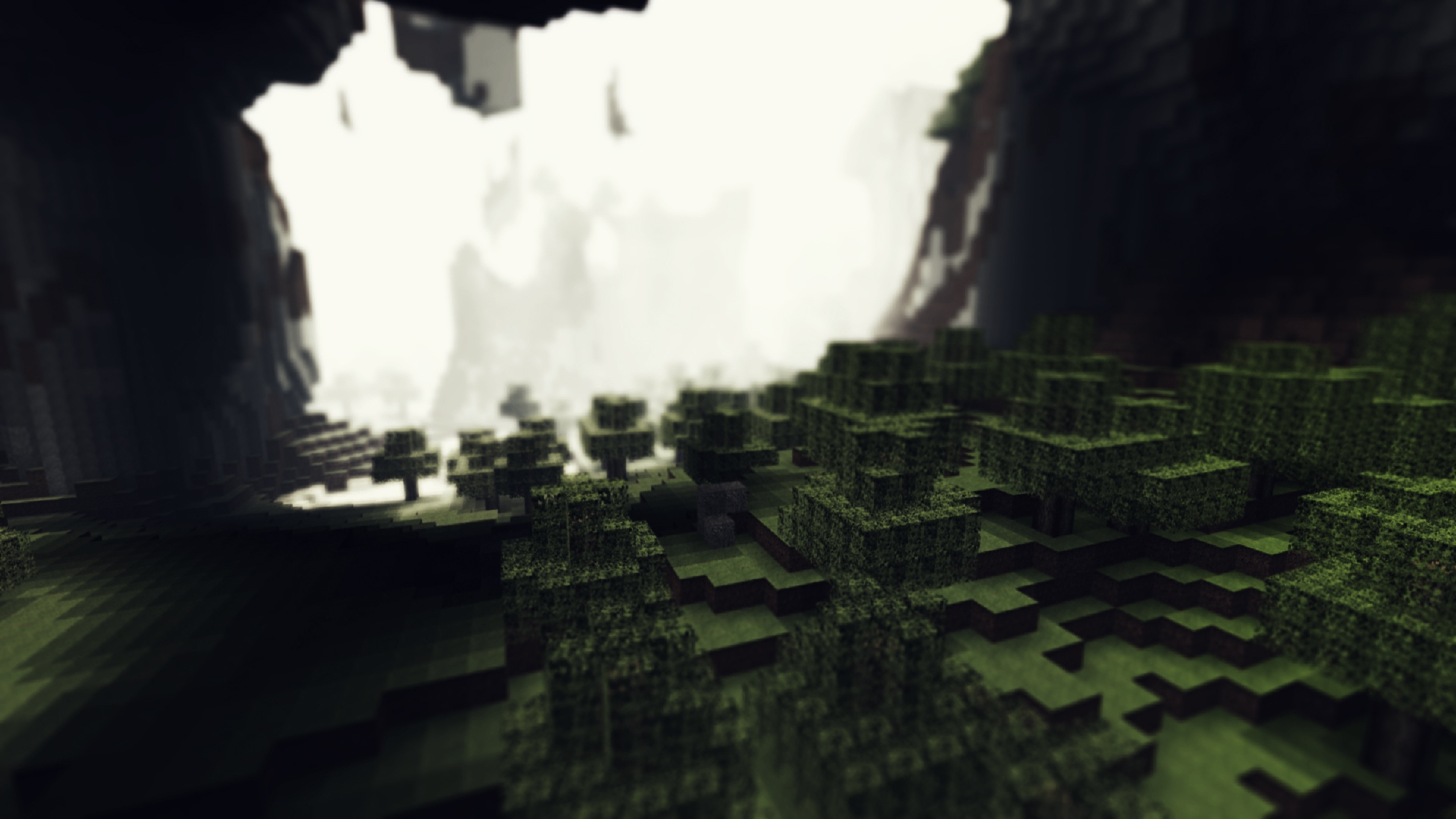 3840x2160 Preview wallpaper minecraft, cubes, ground, cave 
