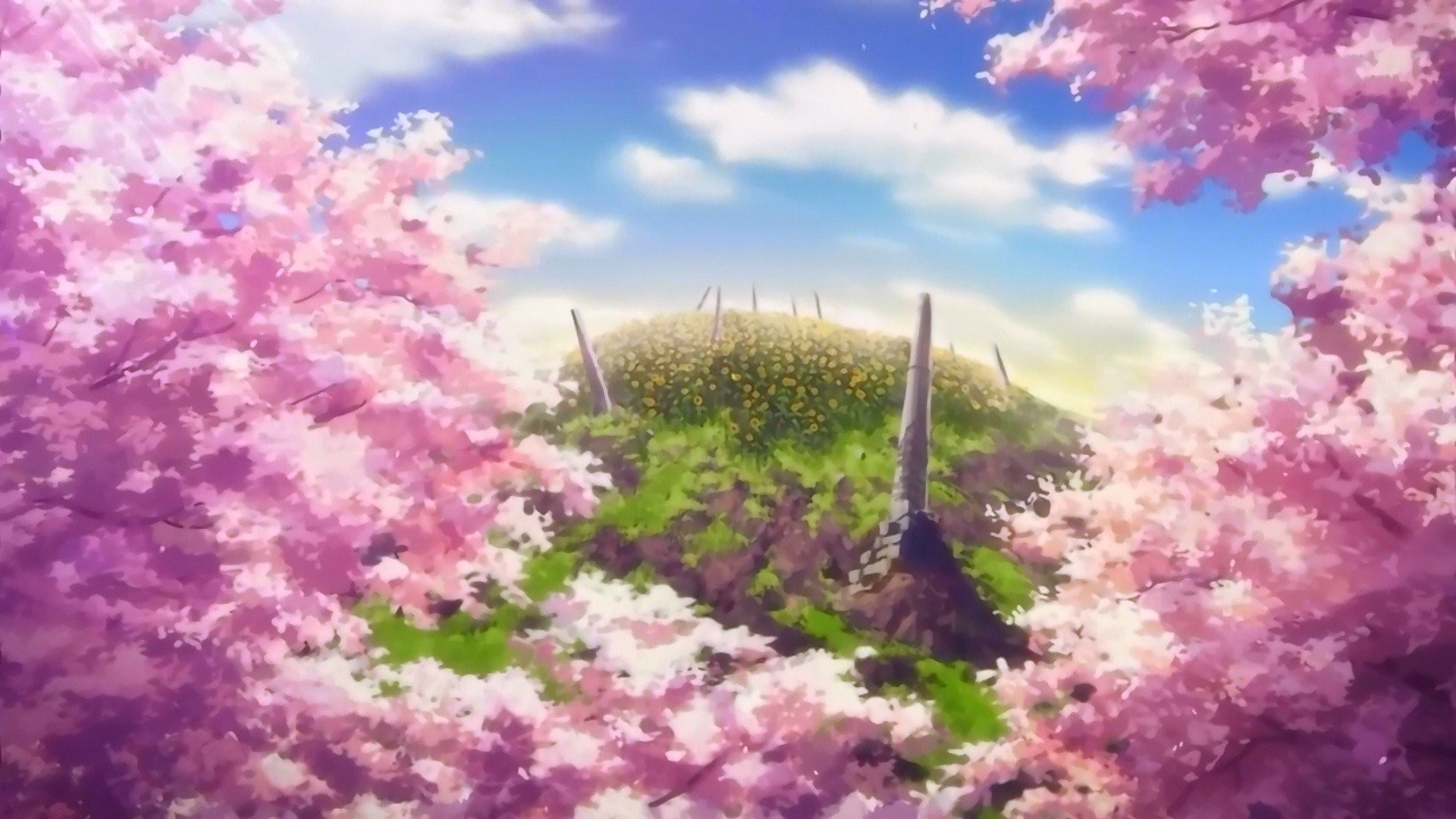 1920x1080 Anime Cherry Blossom Background.