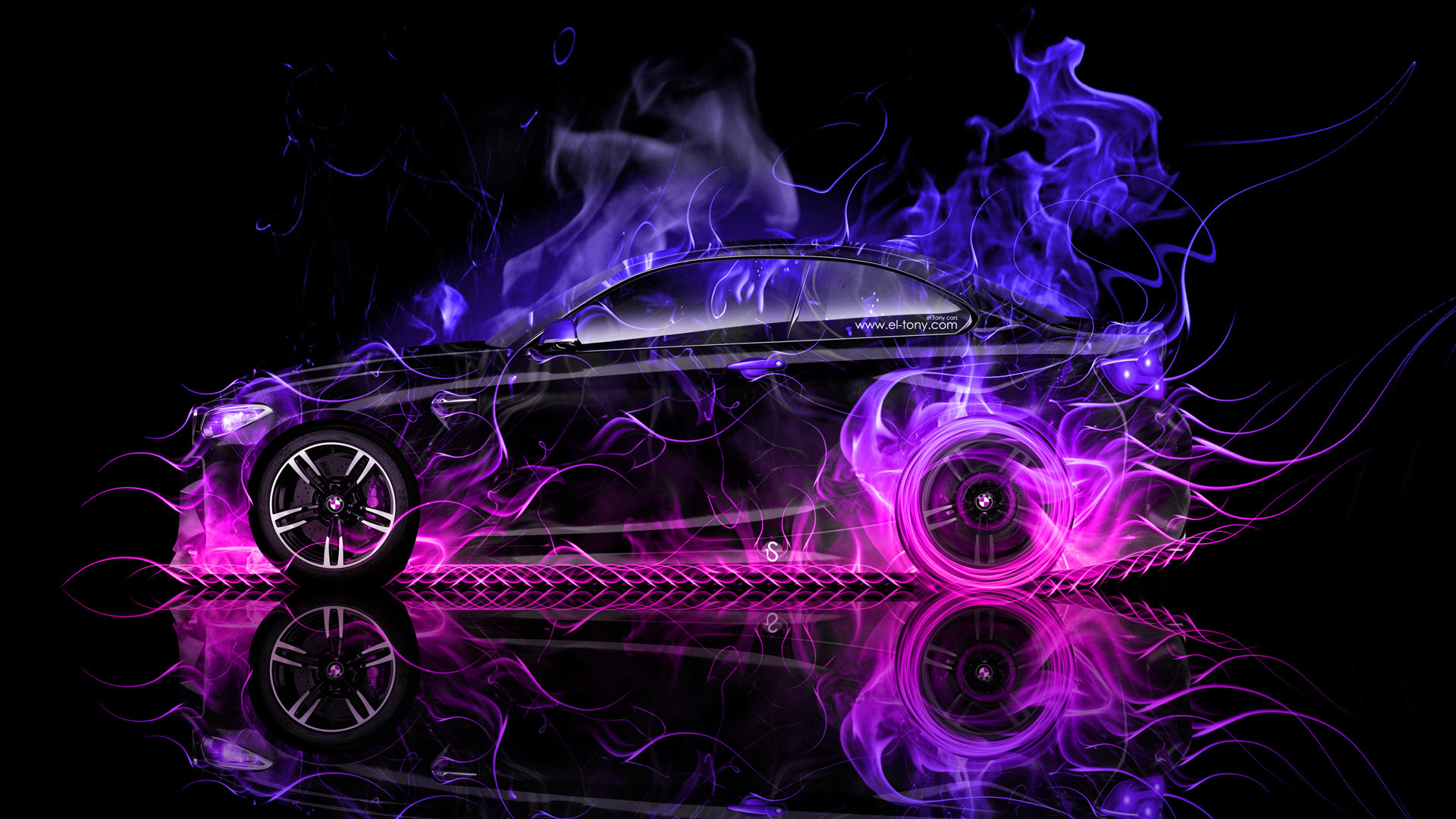 1920x1080 BMW-M2-Coupe-Side-Super-Fire-Flame-Abstract- ...
