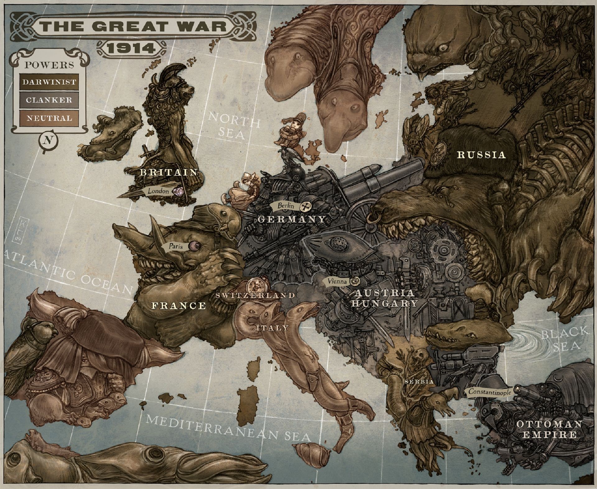 1920x1573 #steampunk, #digital art, #map, #Europe, wallpaper