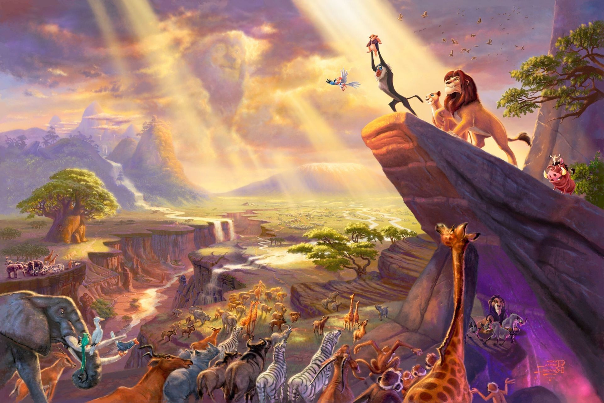 1920x1284 The lion king thomas kinkade The lion king painting paintin. iPhone  wallpapers for free.