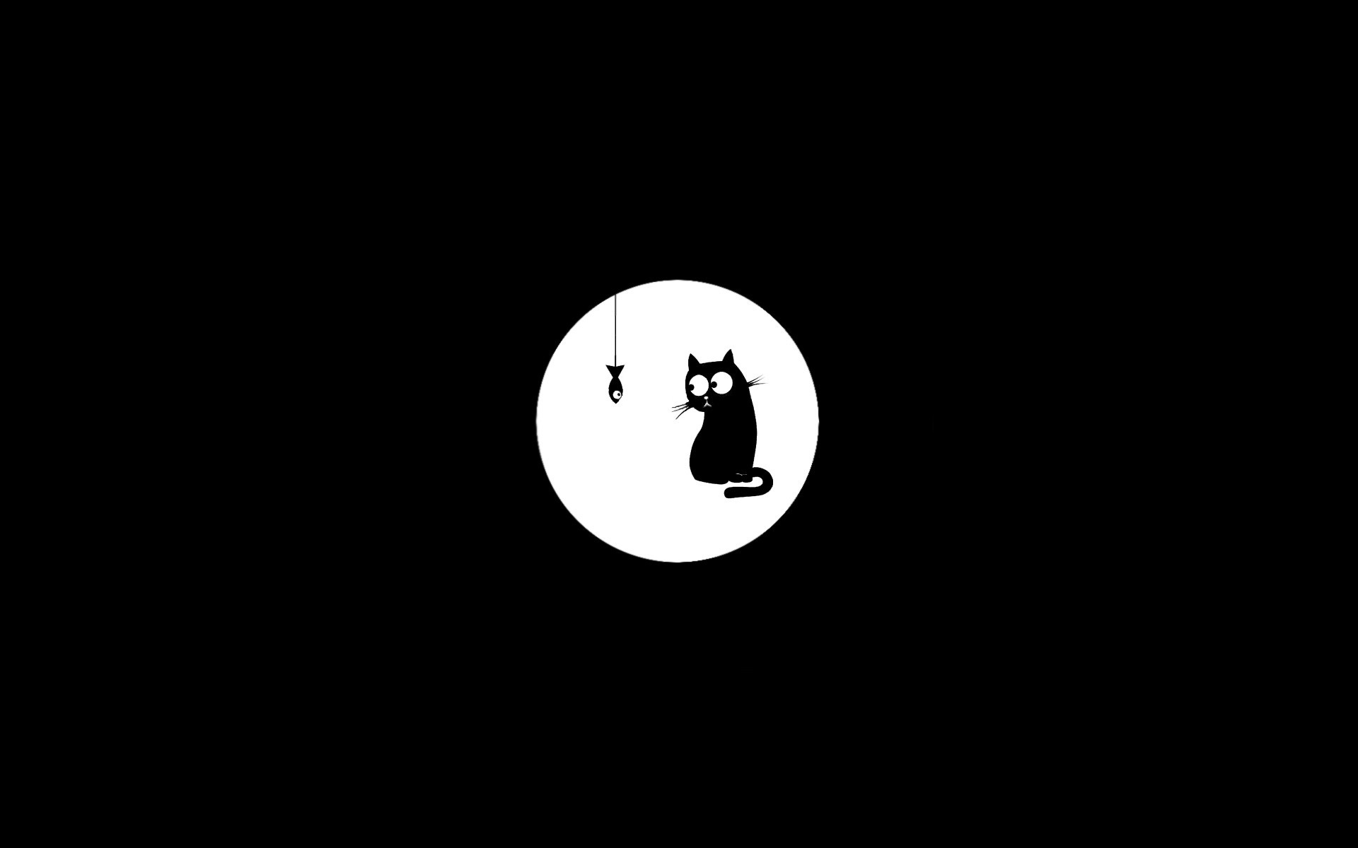 1920x1200 pin Drawn black cat black background #1