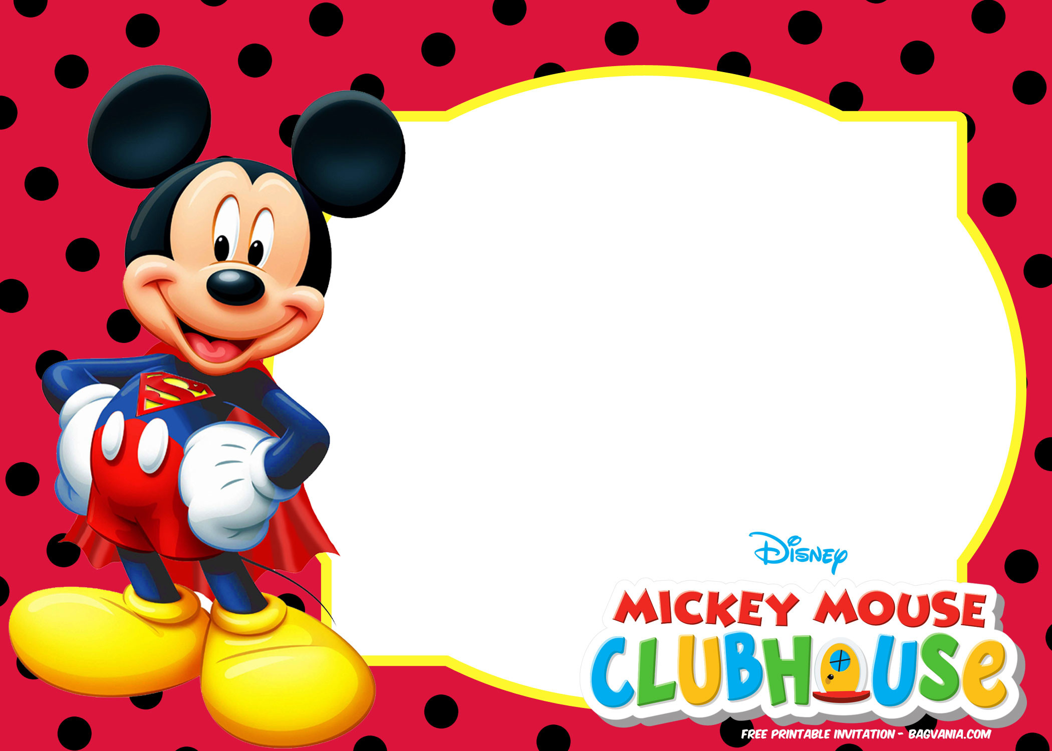 2100x1500 FREE Mickey Mouse Invitation Templates – Polka Dots – FREE .