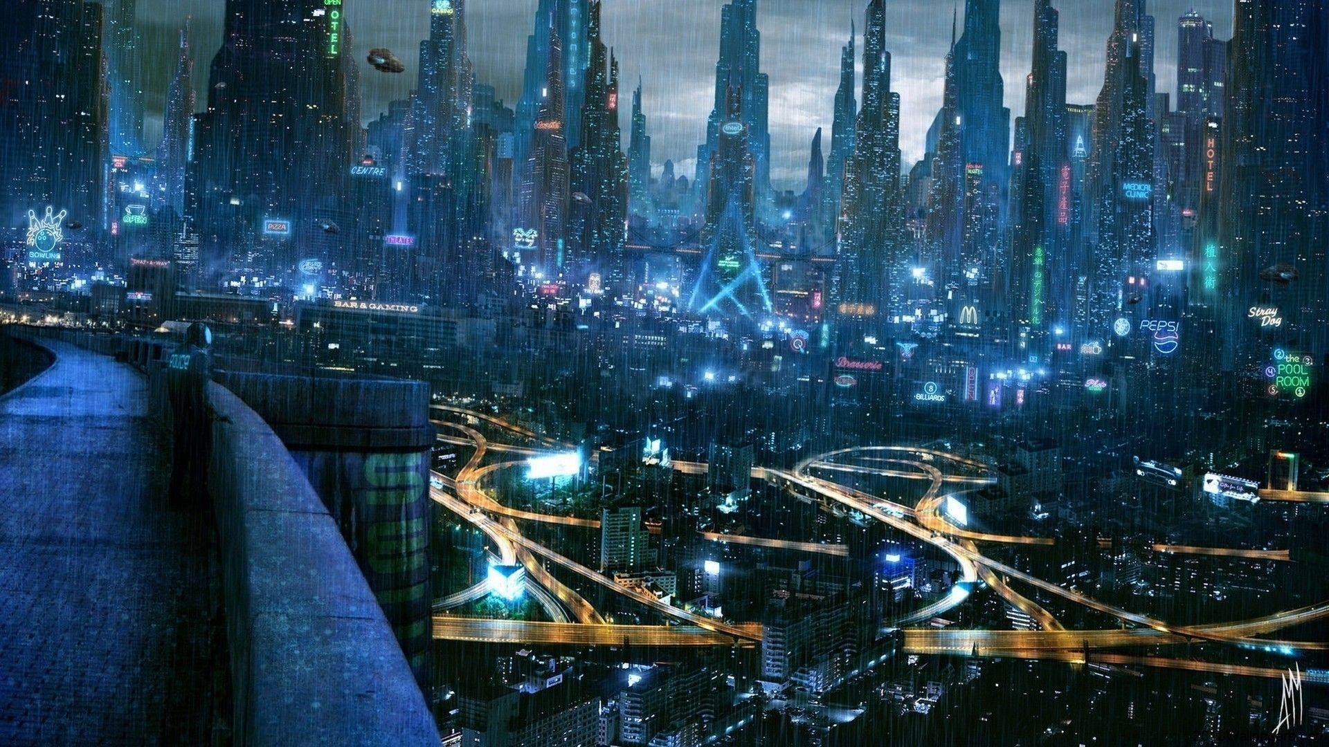 1920x1080 Wallpapers For > Futuristic City Wallpaper 