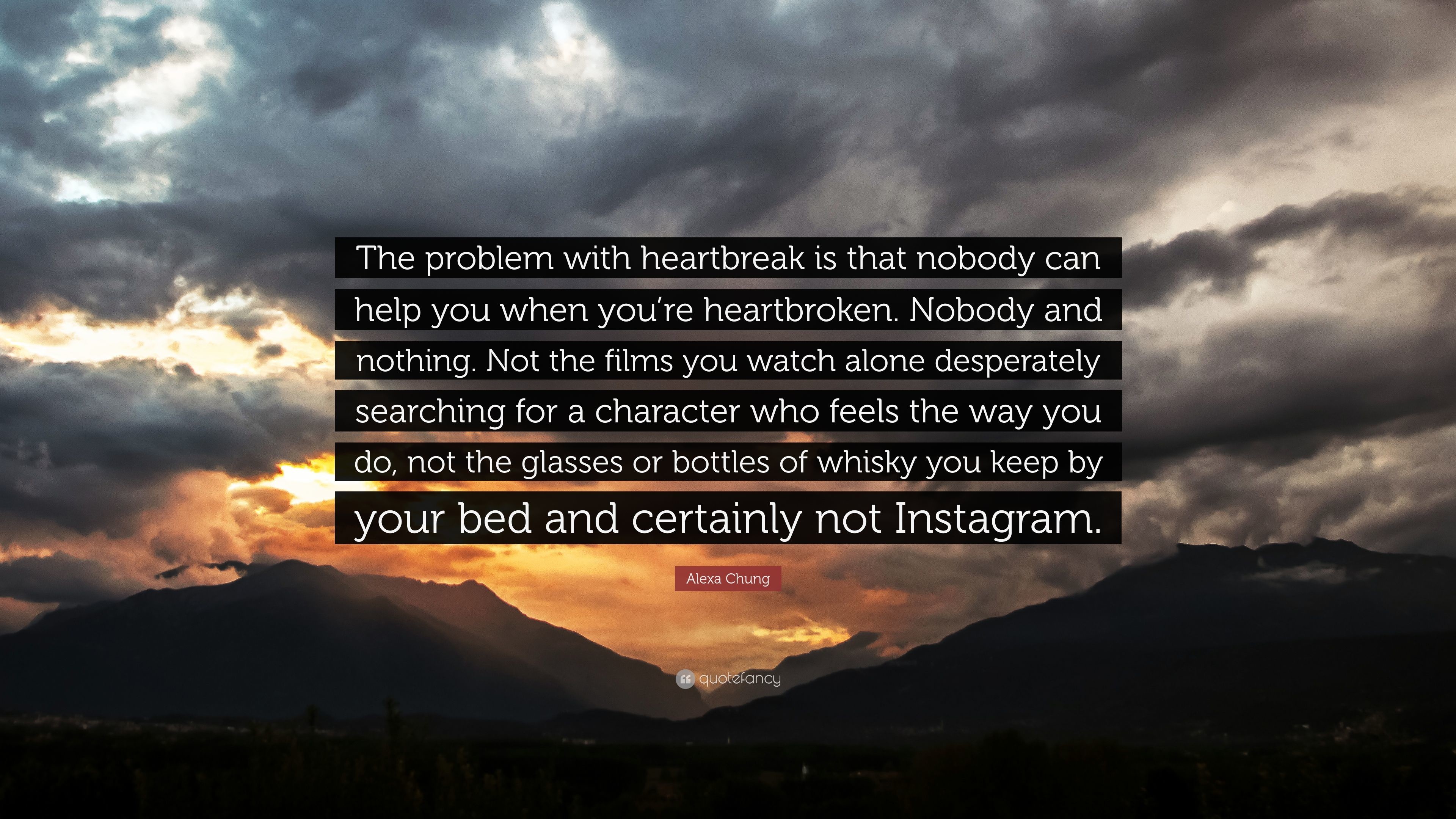 3840x2160 Alexa Chung Quote: “The problem with heartbreak is that nobody can help you  when