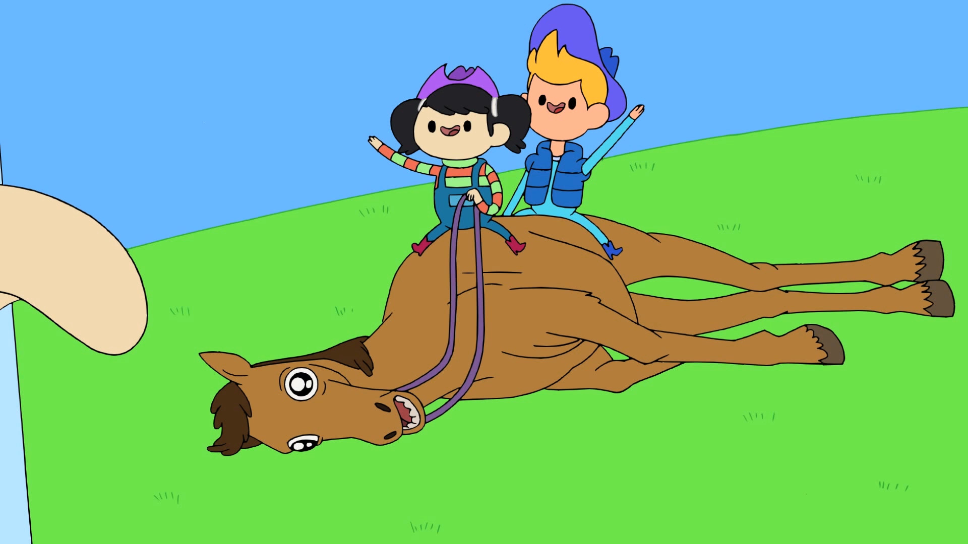 1920x1080 From "Catbug," Bravest Warriors episode 11, Chris and Beth ride a  knowledgeable horse that has fathomed the meaning/ size of the universe and  is th…