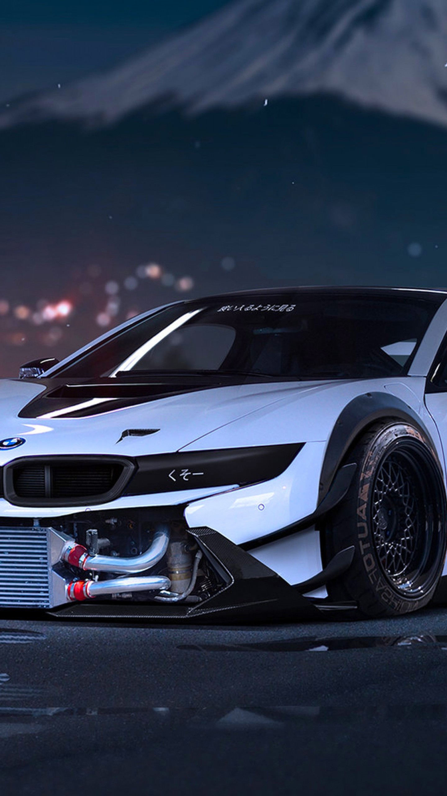 1440x2560 Preview wallpaper bmw, i8, tuning, sport car, front view 