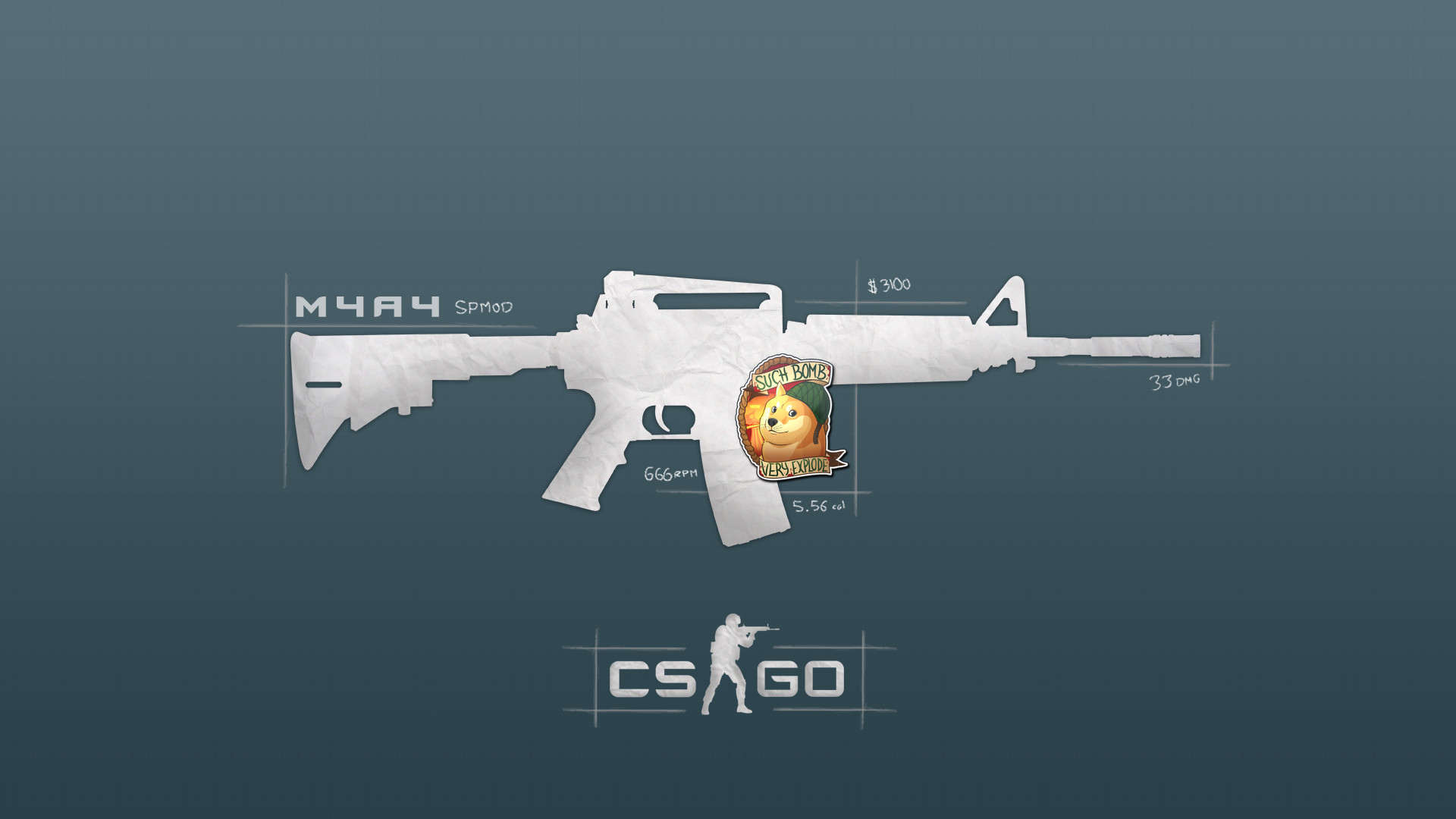 1920x1080 Peasantry Free[OC] I Couldn't find a minimalist CS:GO wallpaper so I made  one, thought I would share. (I did not make the doge sticker) ...