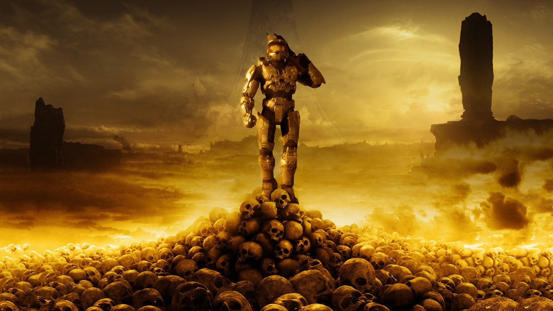 1920x1080 Halo, Master Chief, Halo 3, Skull, Video Games, Artwork Wallpapers HD /  Desktop and Mobile Backgrounds