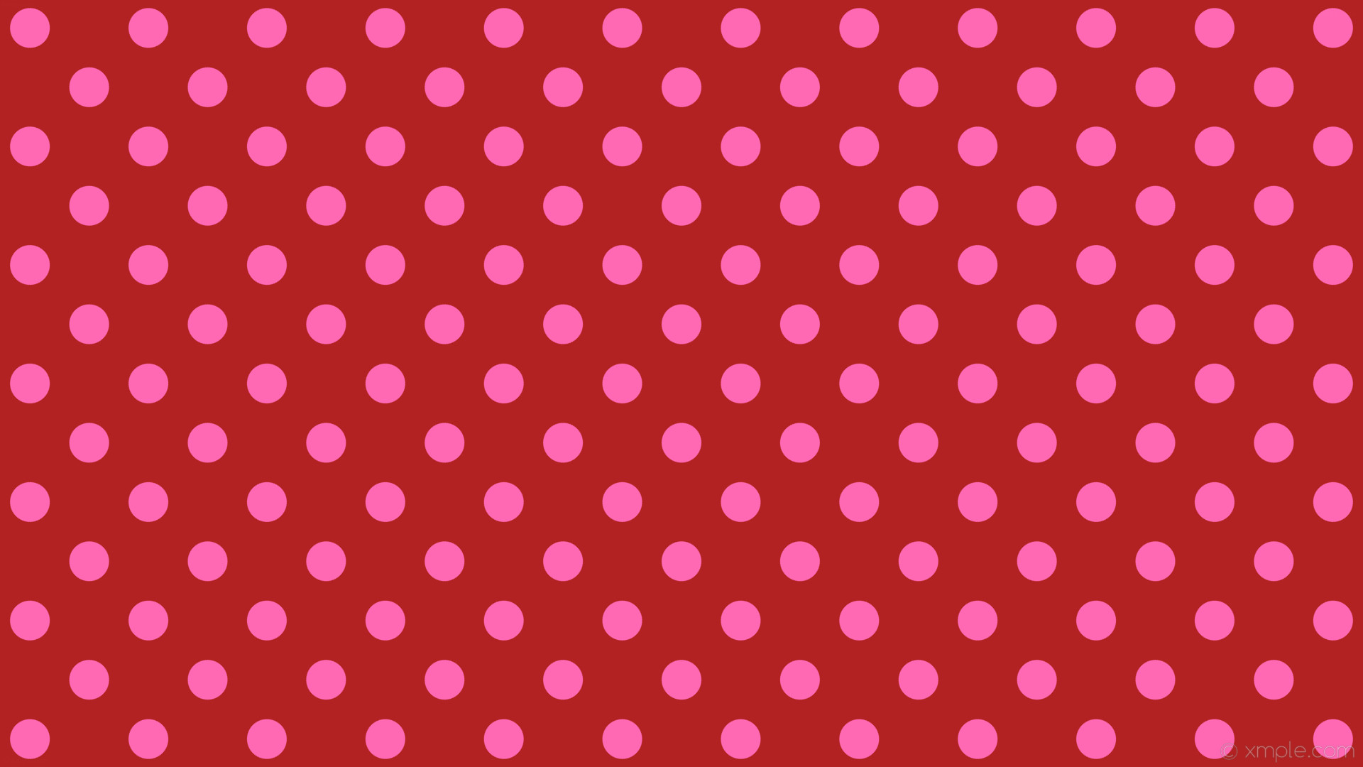 1920x1080 wallpaper pink polka dots spots red fire brick hot pink #b22222 #ff69b4 225Â°