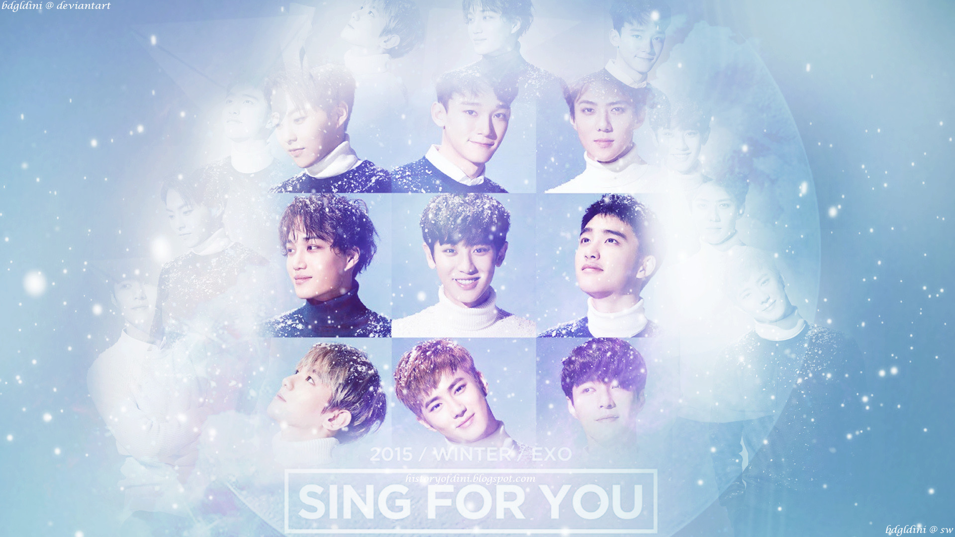 1920x1080 [WALLPAPER] EXO - Sing For You + PSD File