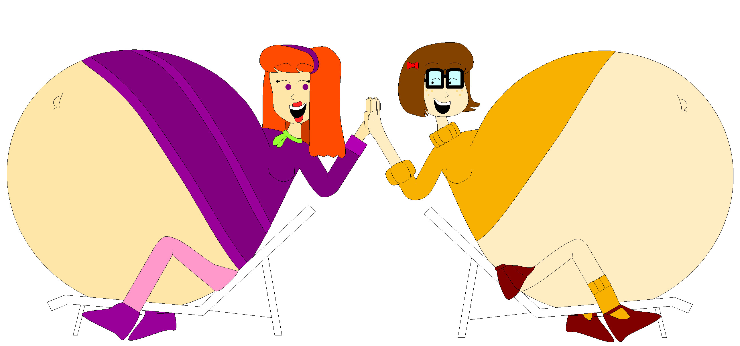 2584x1211 Very pregnant Daphne and Velma by Angry-Signs