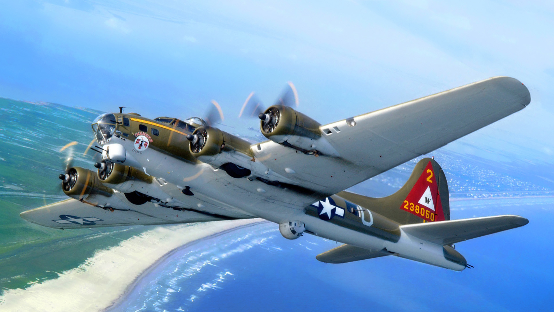 1920x1080 The Boeing B-17 Flying Fortress is a four-engine heavy bomber aircraft  primarily