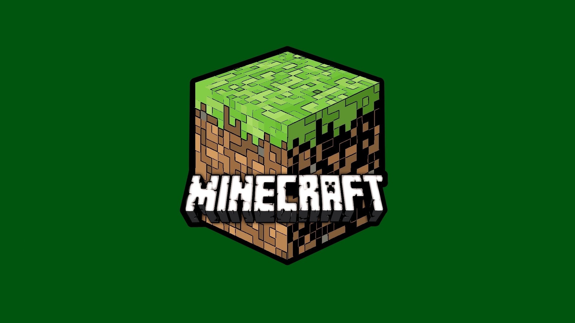 1920x1080  Wallpaper minecraft, cube, ground, name, font