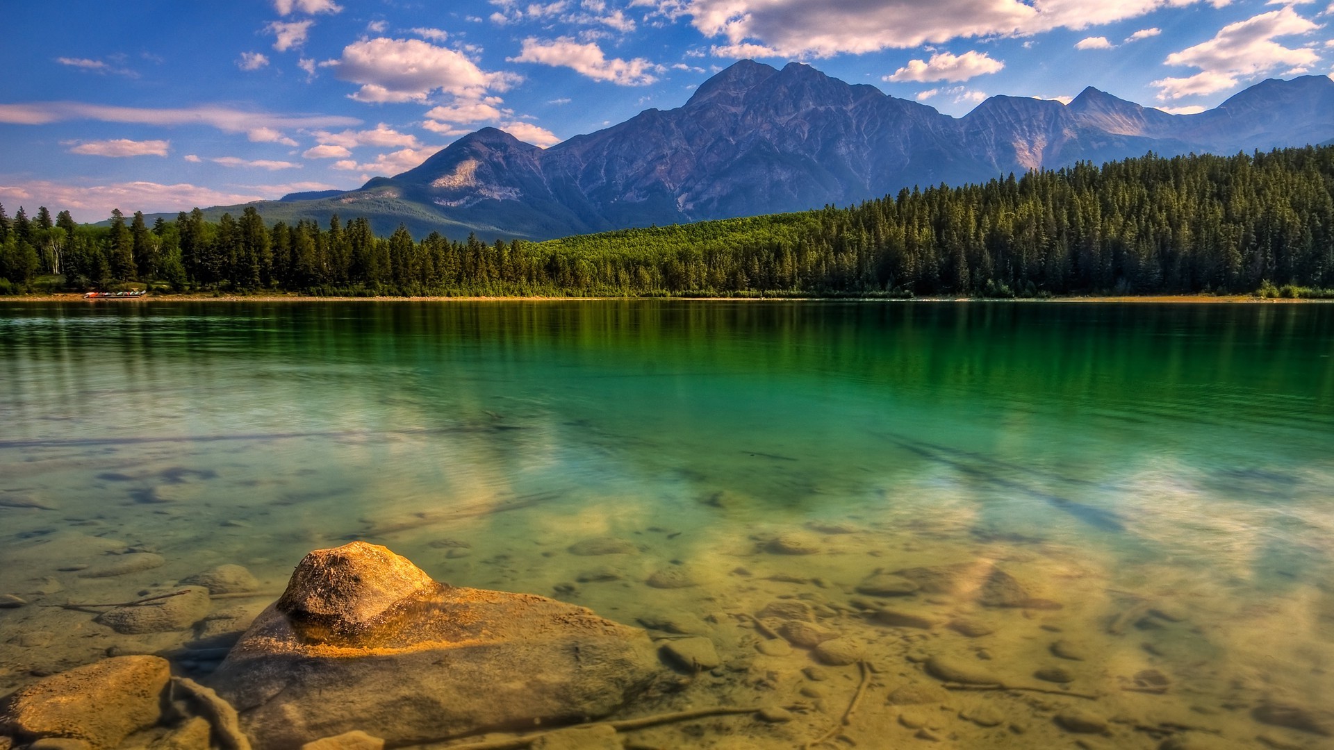 1920x1080 landscape, Lake, Mountain, Forest, Canada Wallpapers HD / Desktop and  Mobile Backgrounds