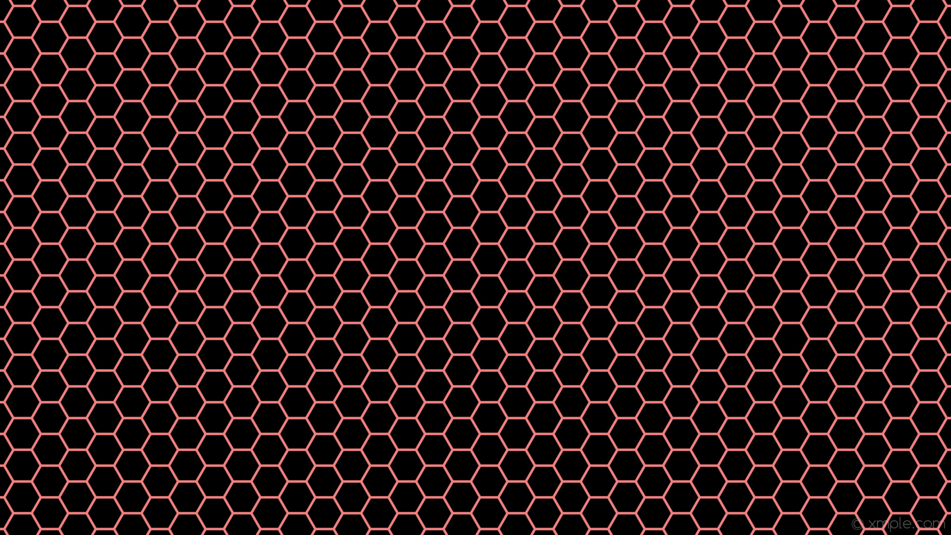 1920x1080 wallpaper beehive honeycomb black hexagon red light coral #000000 #f08080  diagonal 30Â° 5px