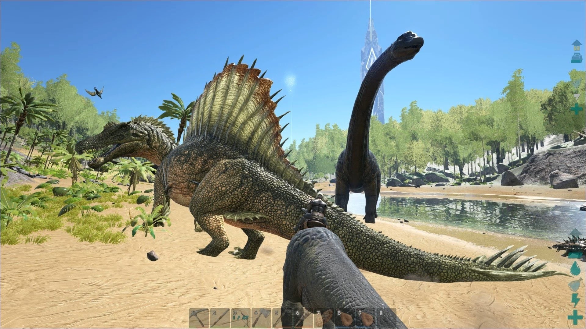 1920x1080 ARK: Survival Evolved - My 49 lvl Carnotaurus vs Spinosaurus 21 lvl! -  YouTube