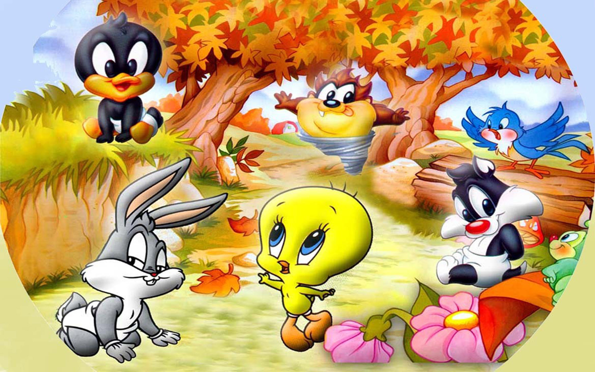 1920x1200 Characters Looney Tunes Baby Tweety Daffy Duck Bugs Bunny Sylvester The Cat  And Tasmanian Devil Full Hd Wallpapers 1920Ã1200