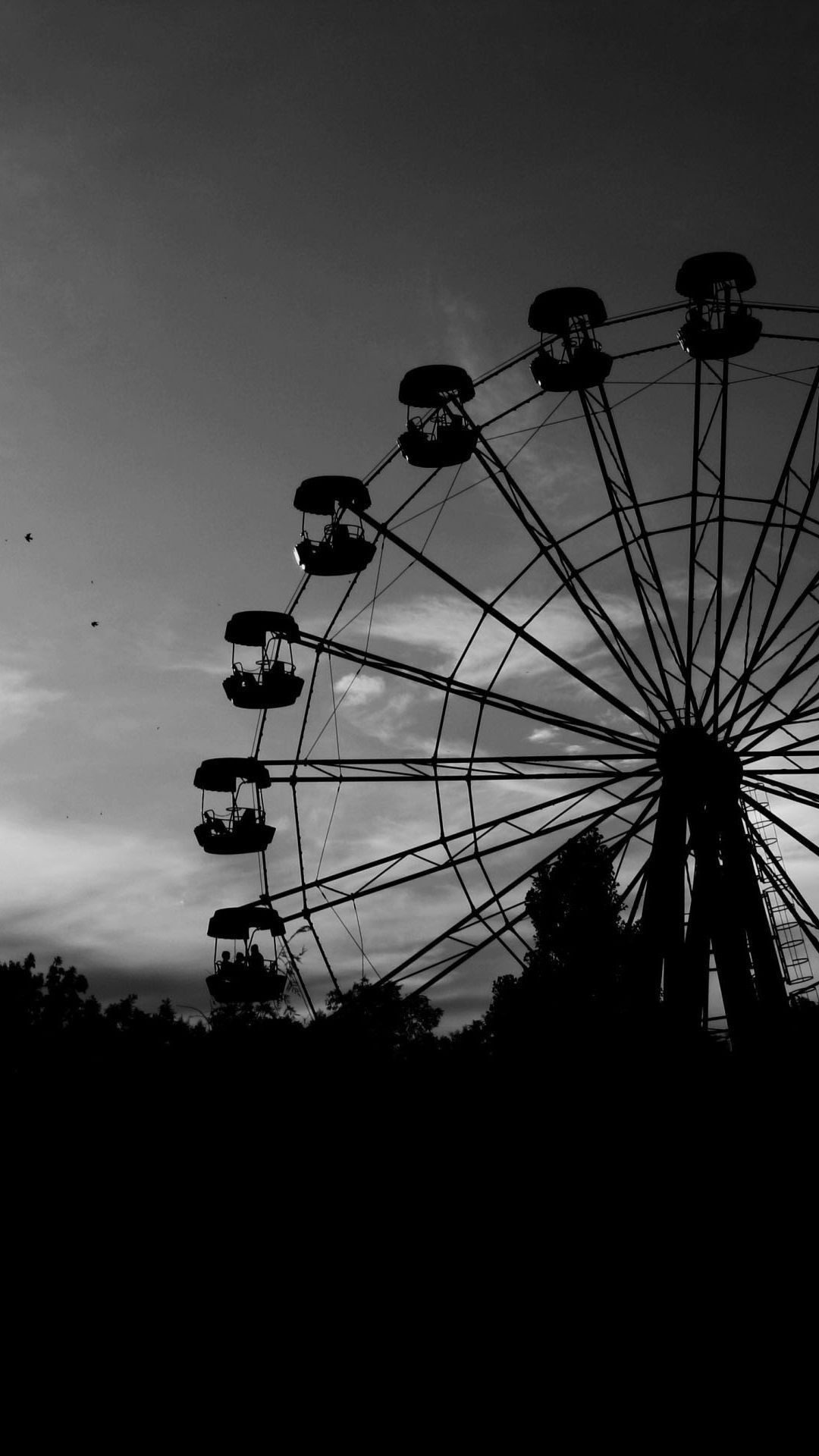 1080x1920 Ferris Wheel In Black And WhiteSamsung Wallpaper Download