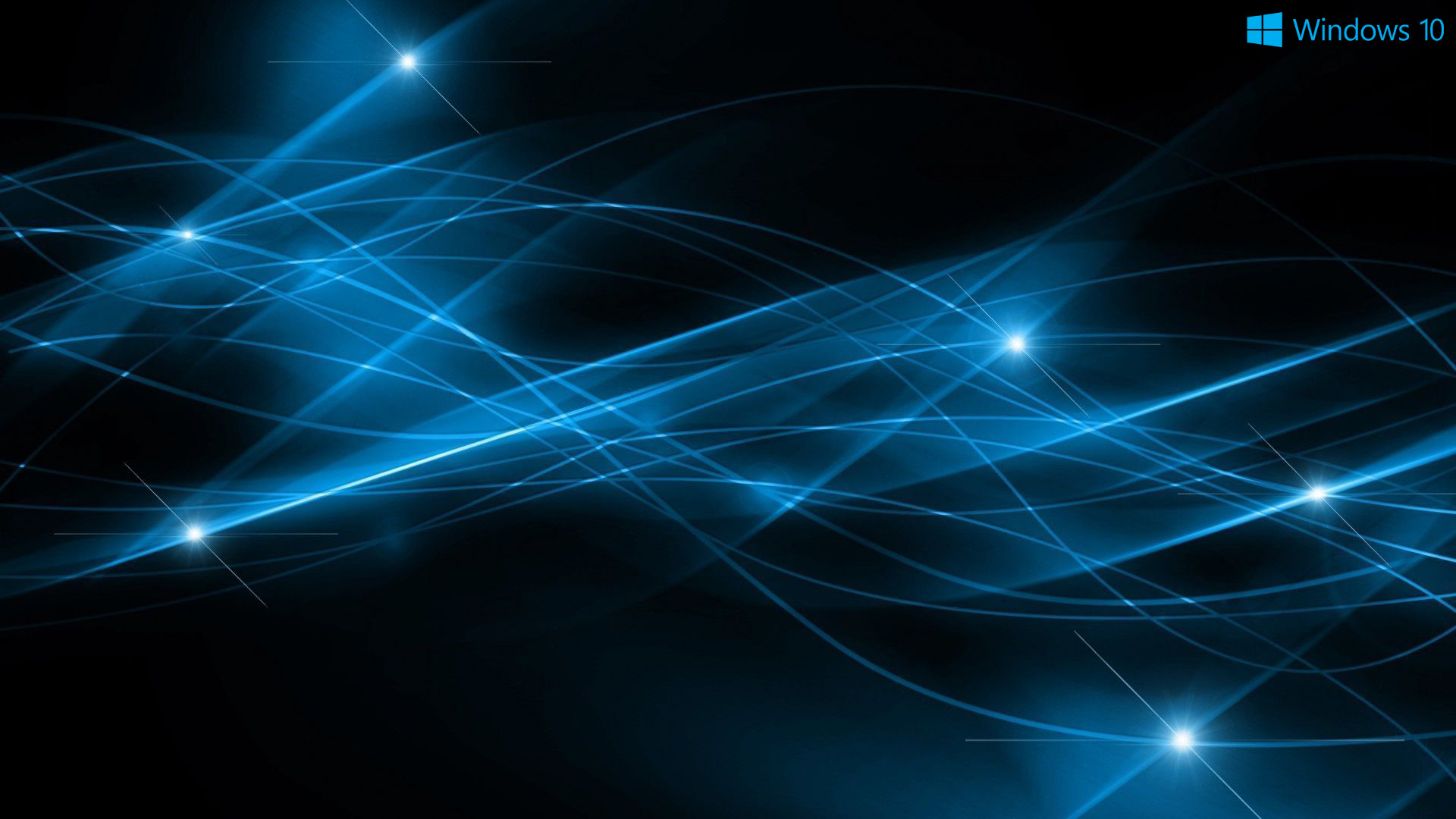 1920x1080 ... Abstract Windows 10 Background and Logo with Dark Blue Lights