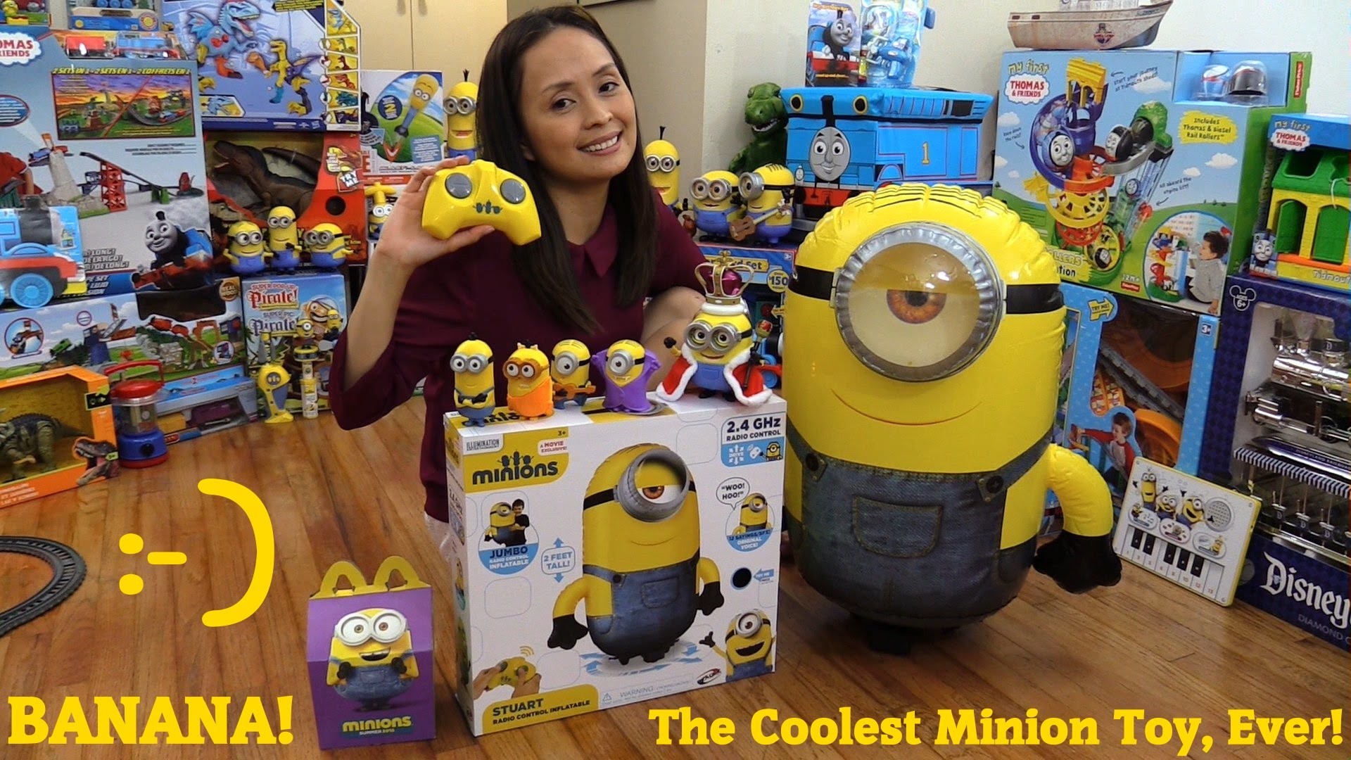 1920x1080 King BOB The Minion Action Figure, Happy Meal Minion and Stuart RC  Inflatable Unboxing - YouTube