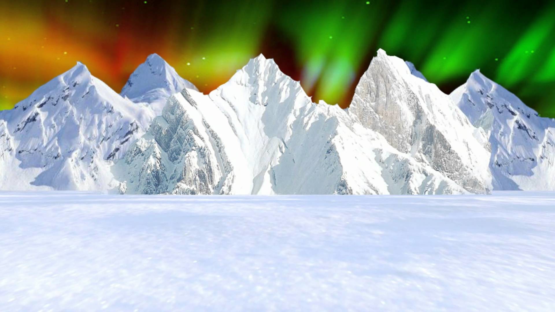 1920x1080 3D Snow Mountainous Scene Animation with Changing Color Northern Lights  Motion Graphic Free Download - YouTube