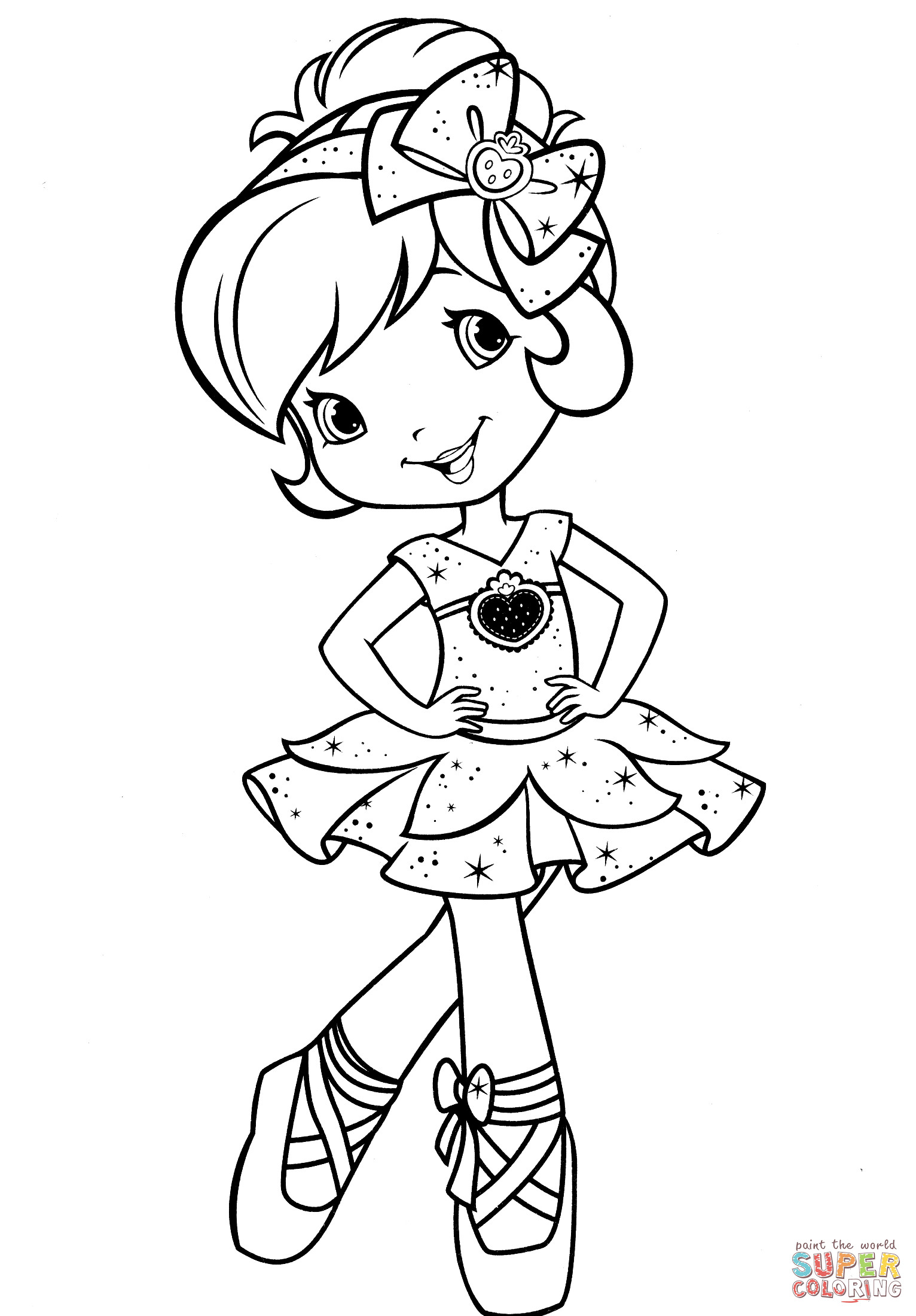 1532x2200 Valentine Ballerina Coloring Pages With Strawberry Shortcake Page
