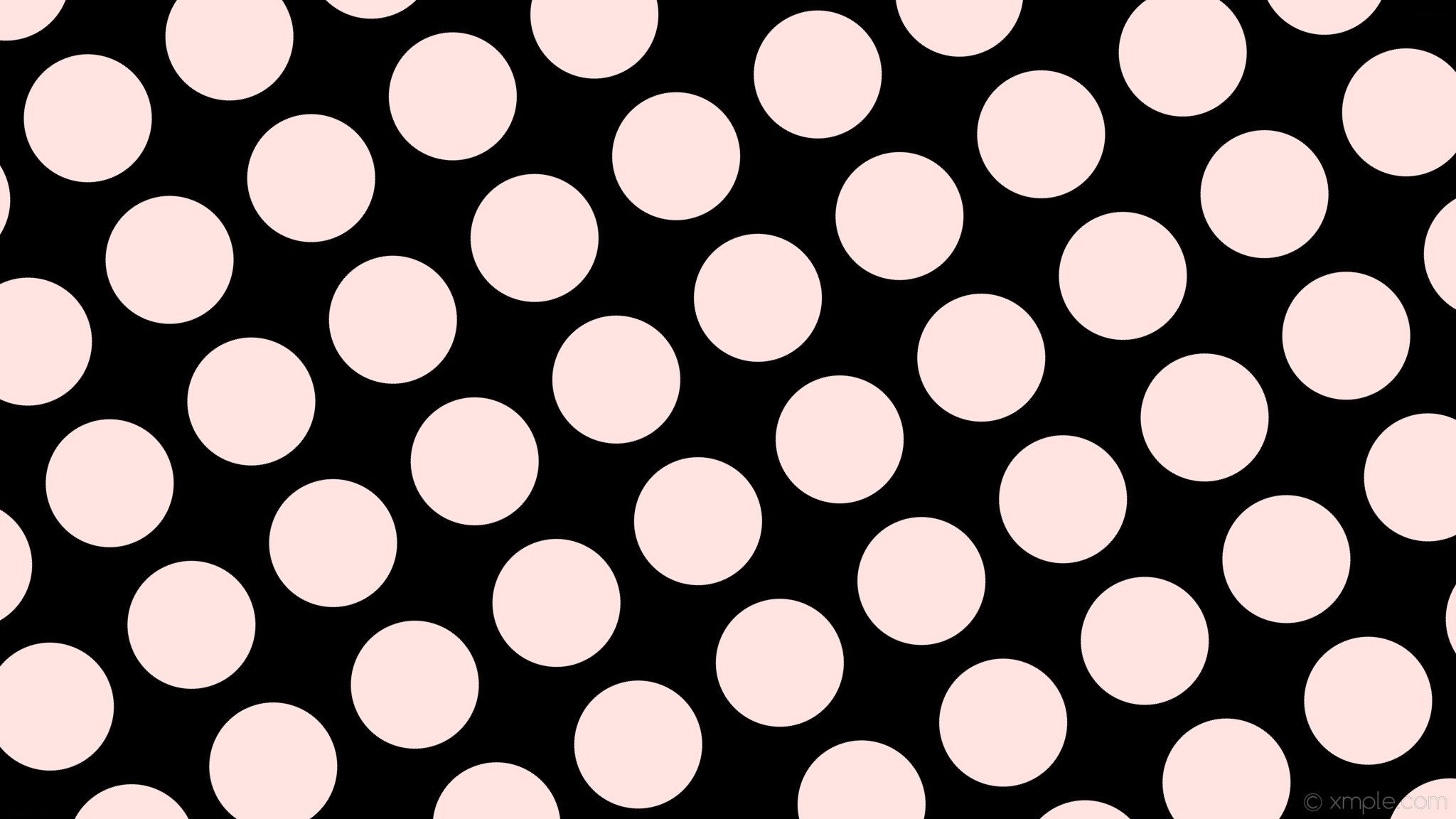 2048x1152 wallpaper white black spots polka dots misty rose #000000 #ffe4e1 30Â° 180px  230px