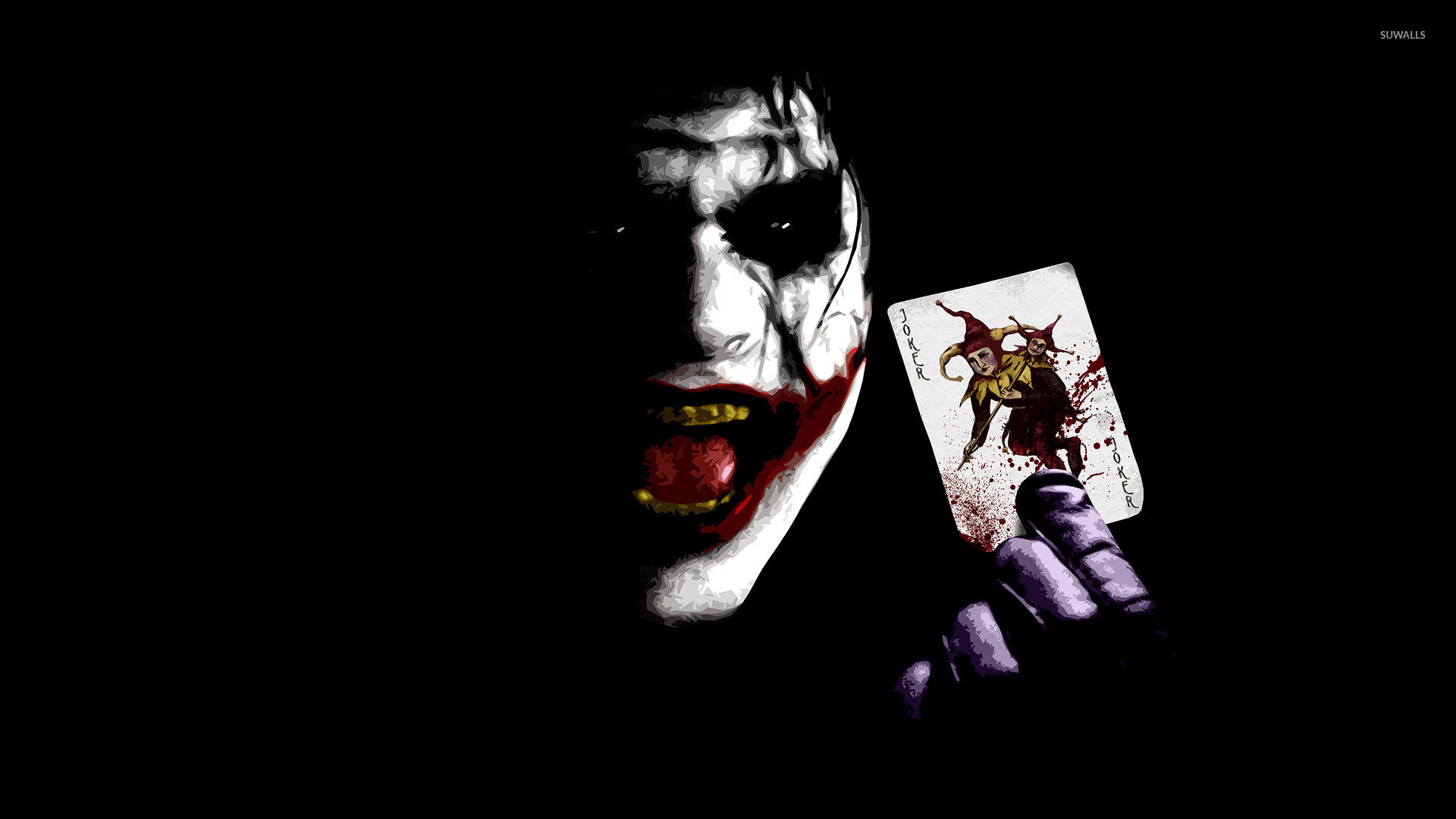 1920x1080 The Joker holding a card - The Dark Knight wallpaper
