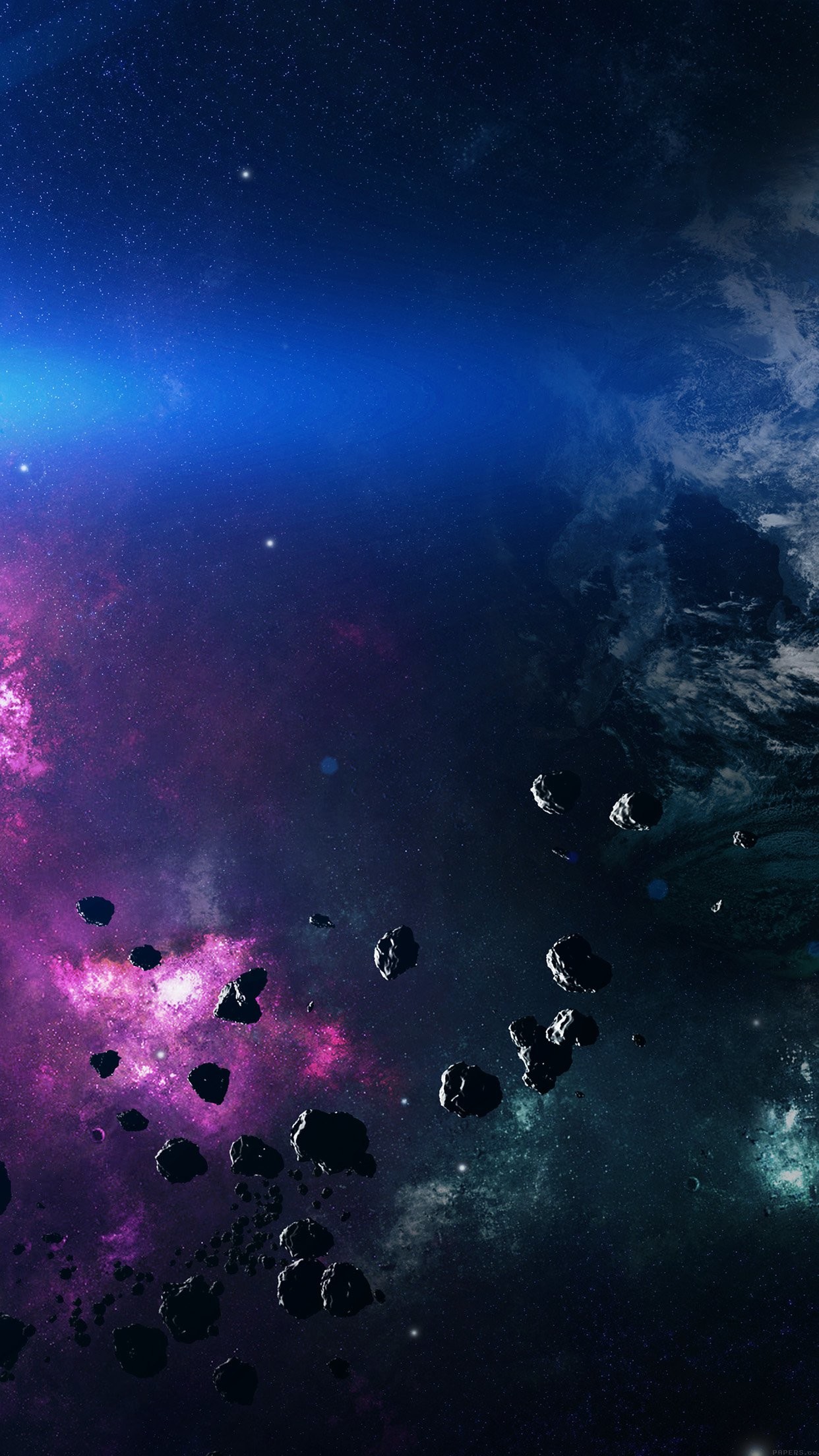 1242x2208 Space Asteroids Belt Purple iPhone 6 Plus HD Wallpaper