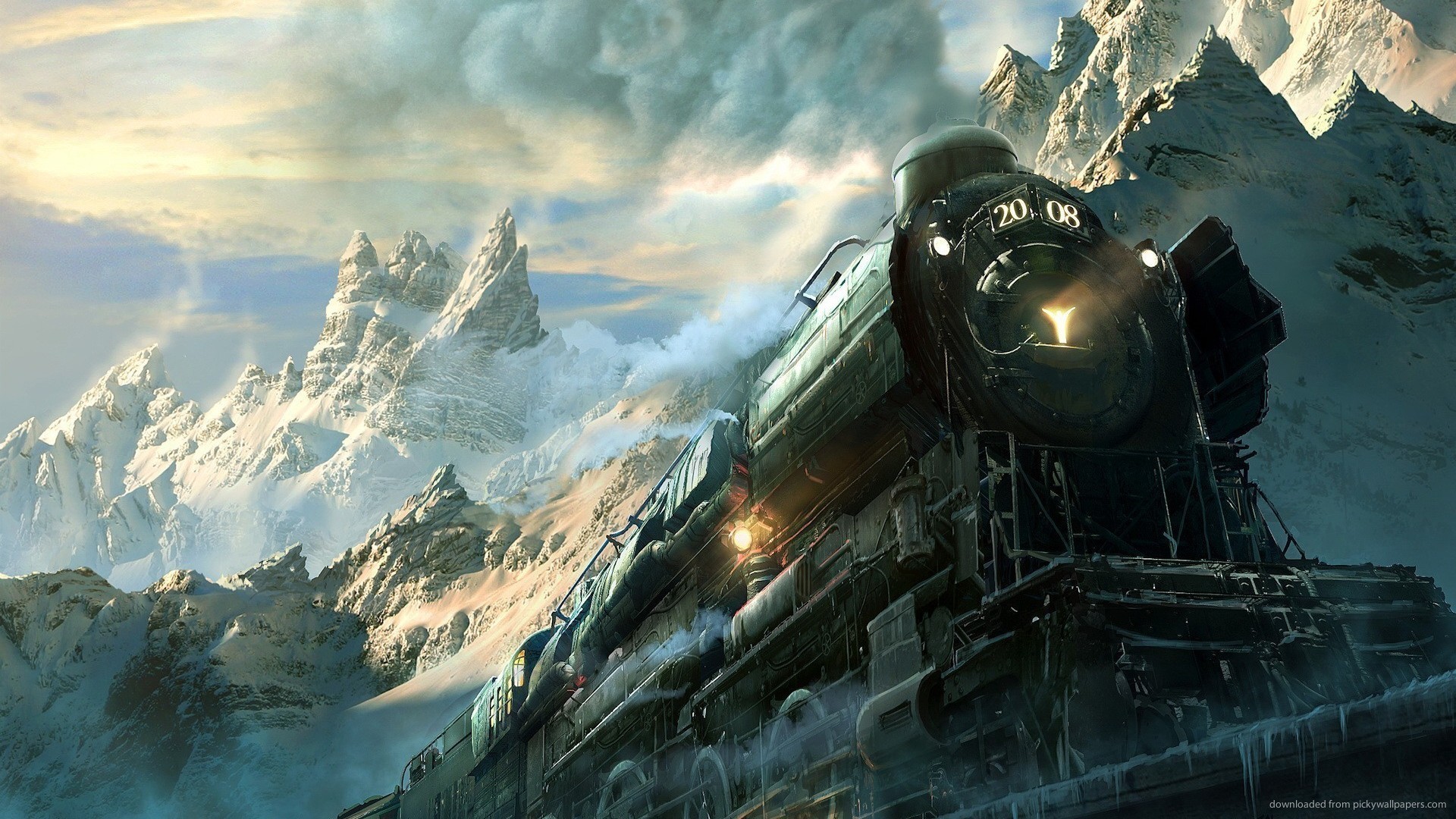 1920x1080 Blackberry, iPad, Epic Train Art Screensaver For Kindle3 And DX .