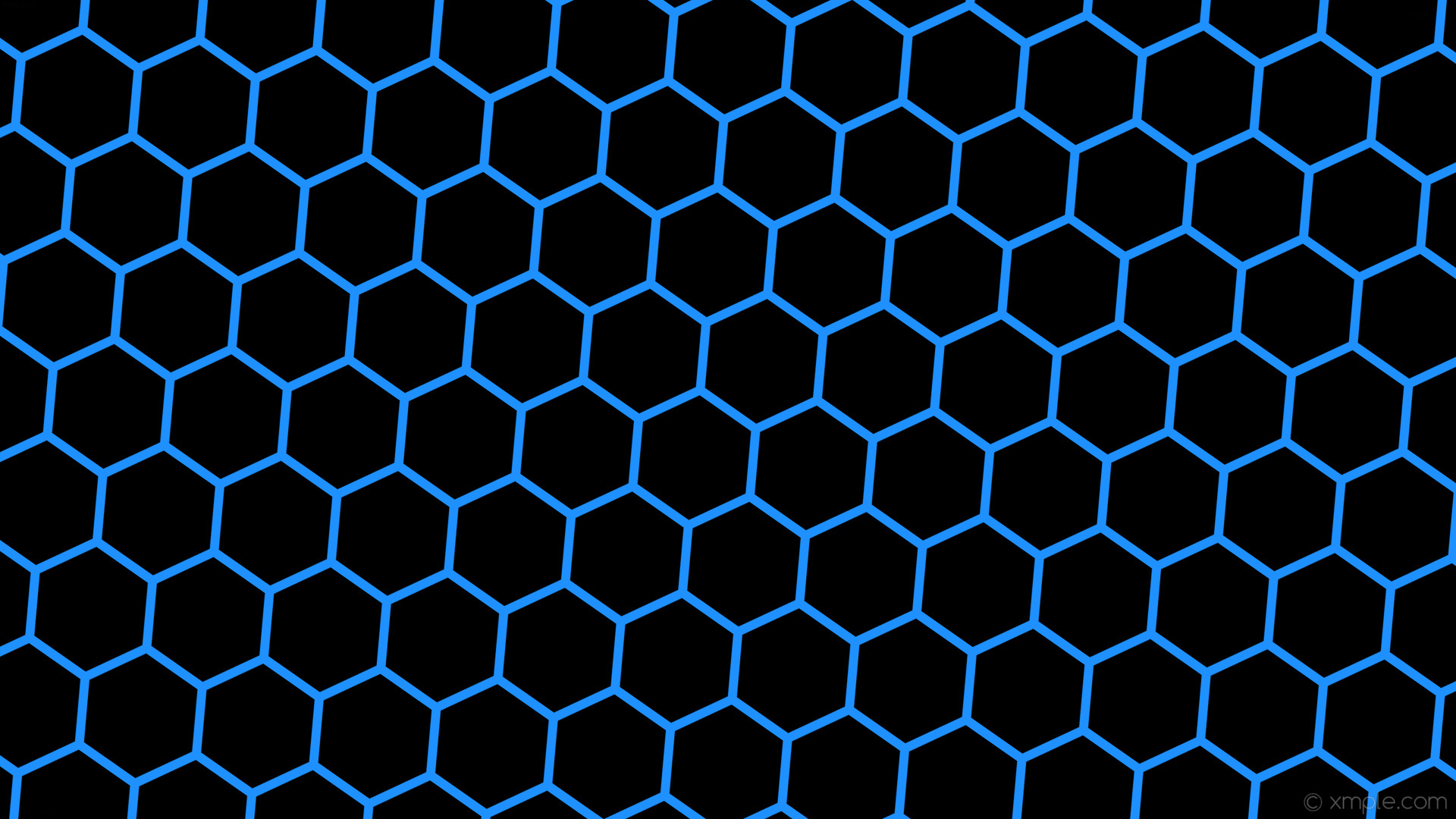 1920x1080 wallpaper honeycomb blue beehive hexagon black dodger blue #000000 #1e90ff  diagonal 55Â° 12px