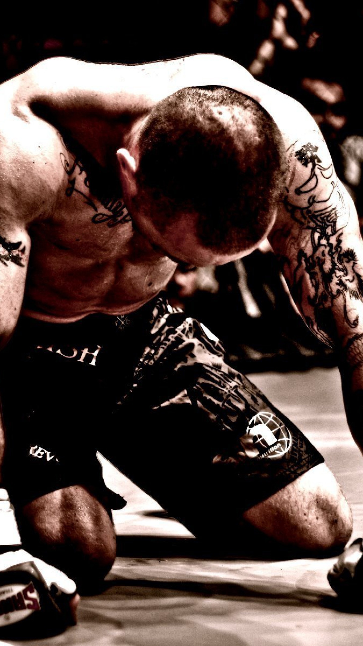 1440x2560 Preview wallpaper mma, mixed martial arts, fighter, fighter, tattoos  