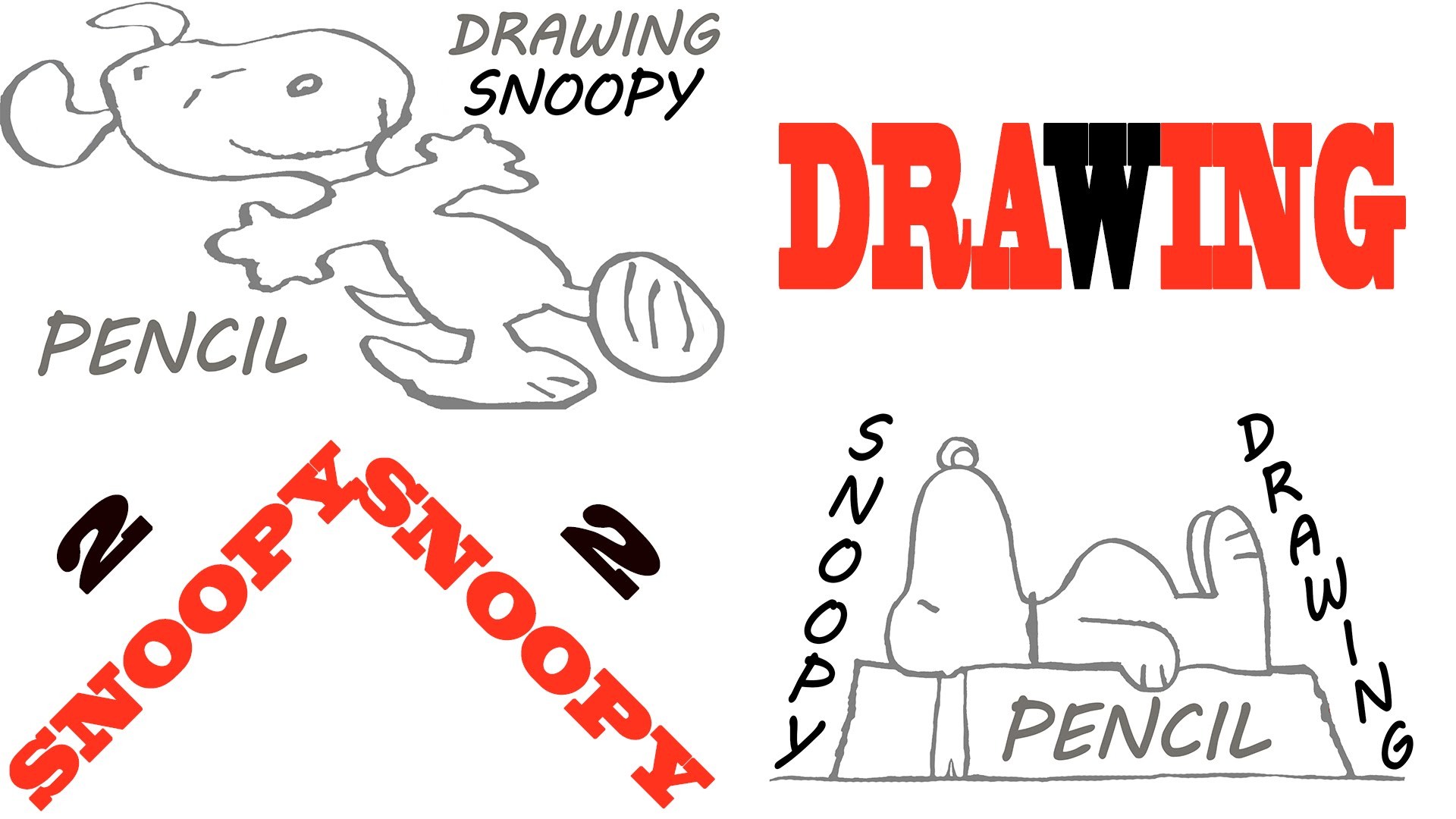 1920x1080 How to draw SNOOPY EASY: Snoopy on his doghouse and Snoopy dancing | PENCIL  | #MrUsegoodART - YouTube