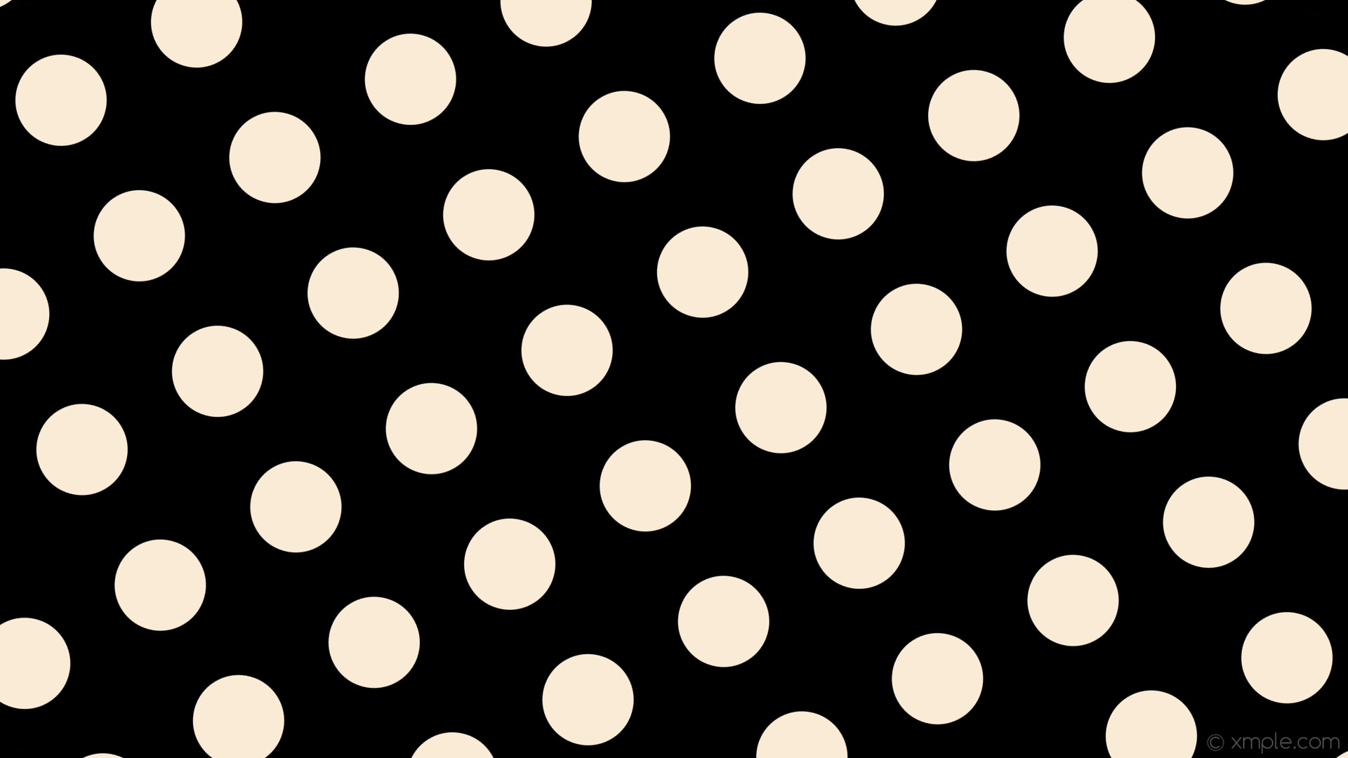 1920x1080 wallpaper spots black dots white polka antique white #000000 #faebd7 30Â°  130px 223px