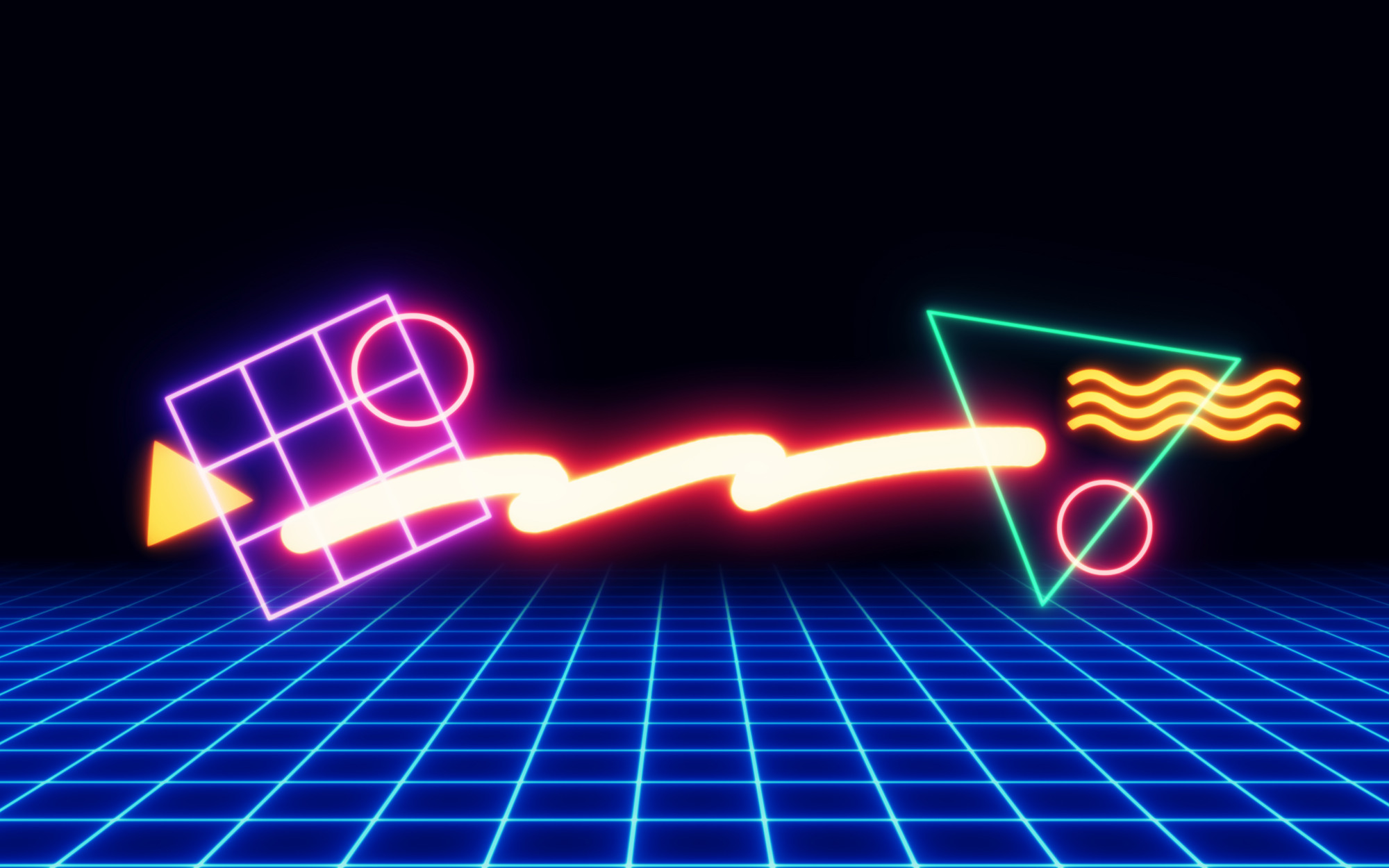 2000x1250 '80s Neon Shapes/Wallpapers Â· '
