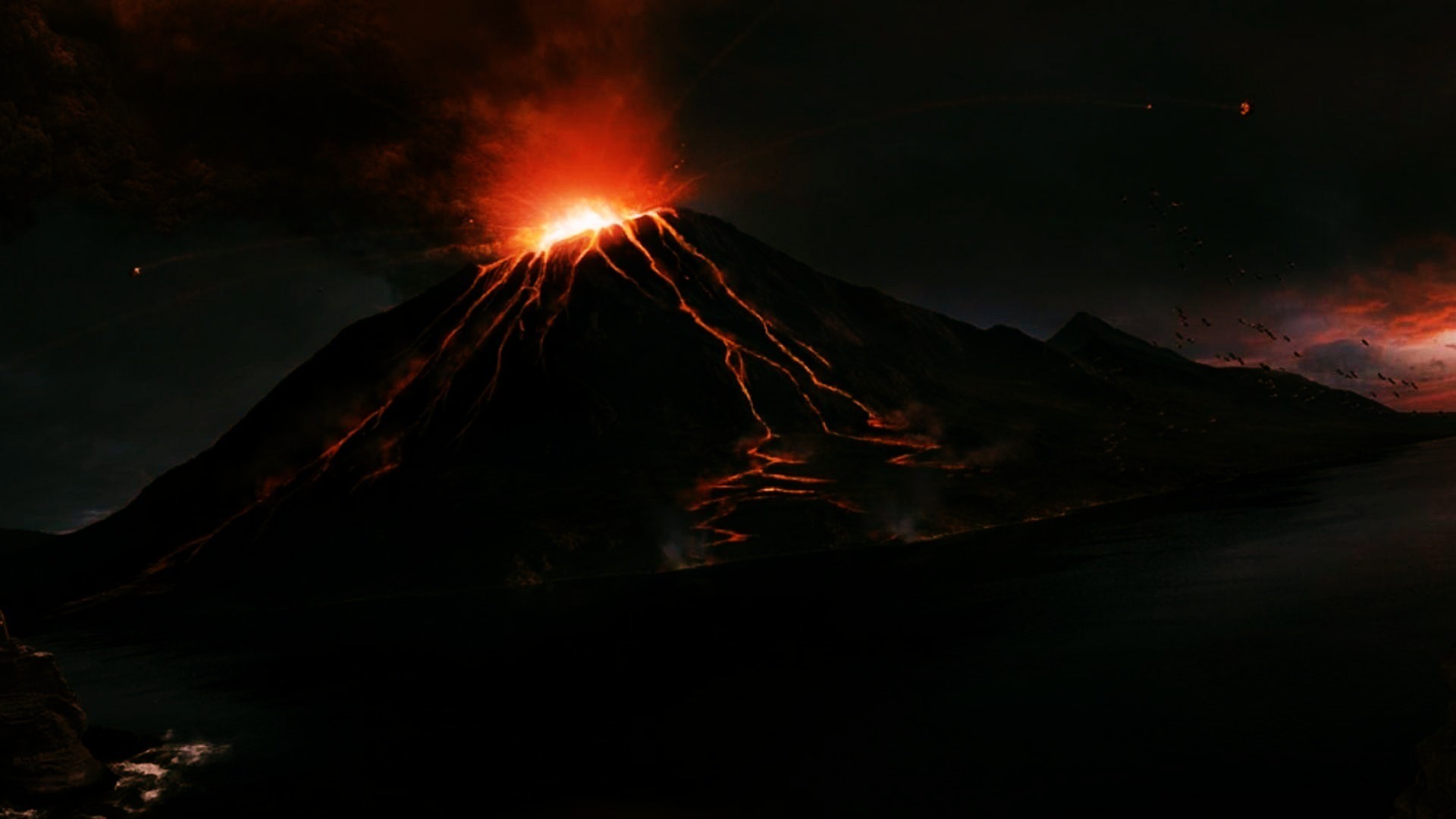 1920x1080 Volcano Tag - Night Volcano BEAUTY NATURE MOUNTIANS Mountain Desktop  Pictures for HD 16:9