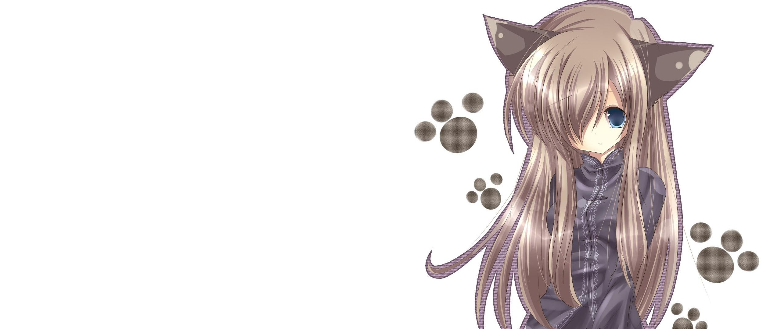 2560x1080 Preview wallpaper cat girl, nekomimi, art, anime, girl 