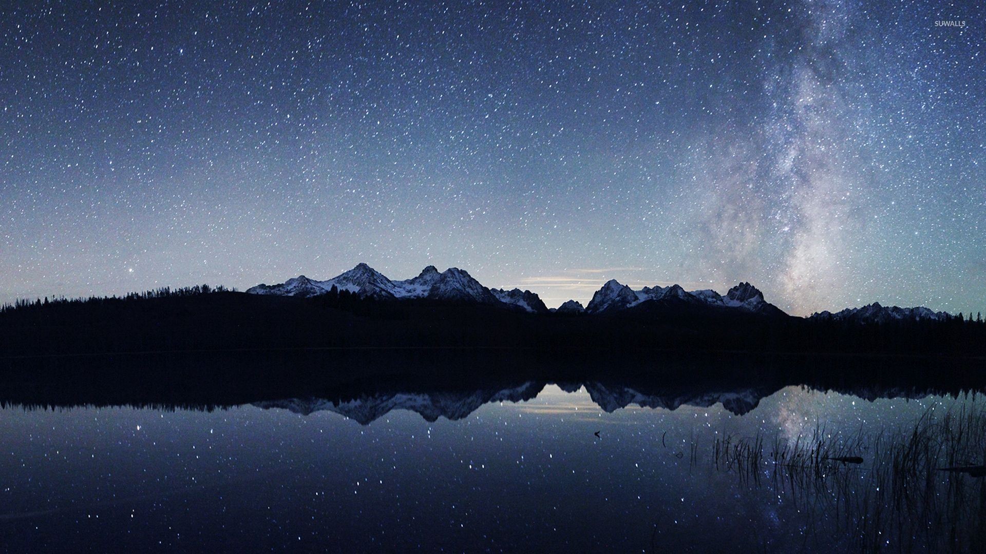 1920x1080 Starlit sky reflecting in the lake wallpaper  jpg