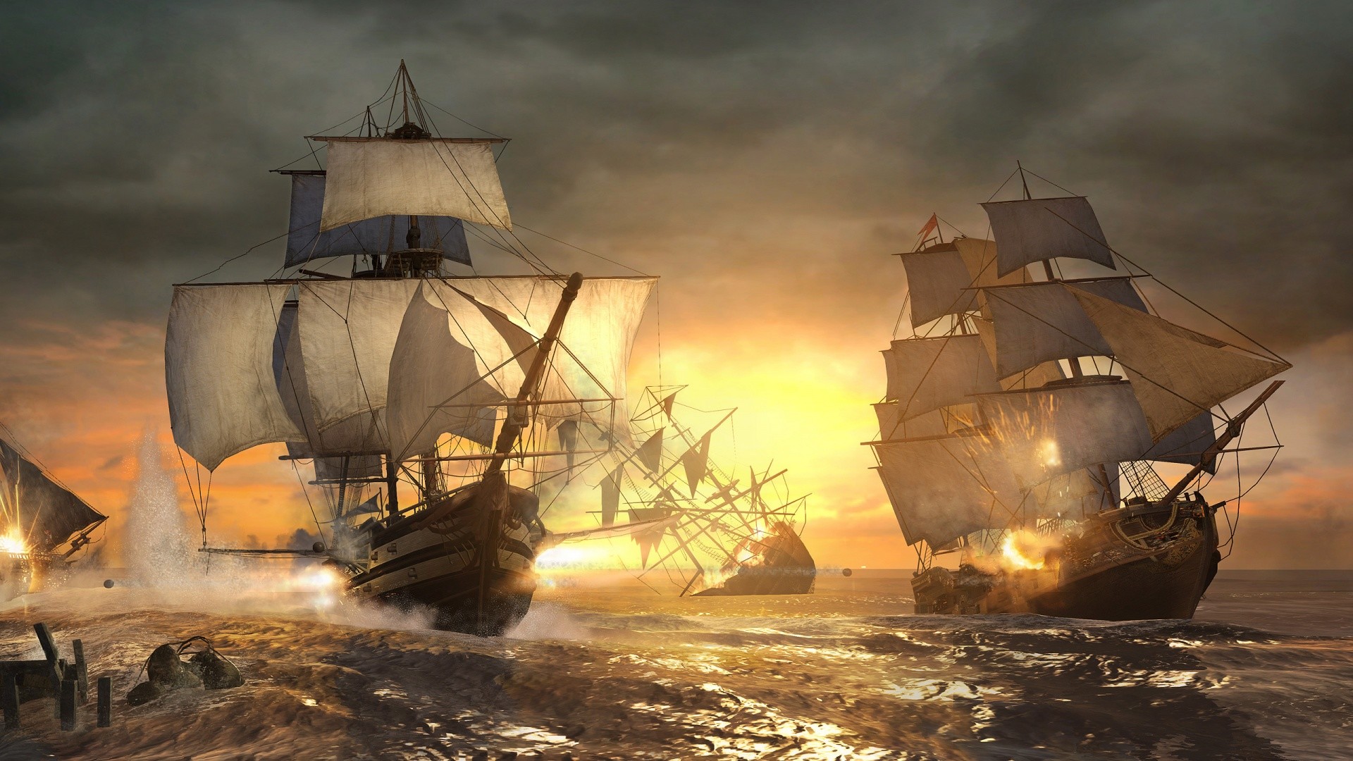 1920x1080 Assassins Creed 3 Naval Wallpaper in 