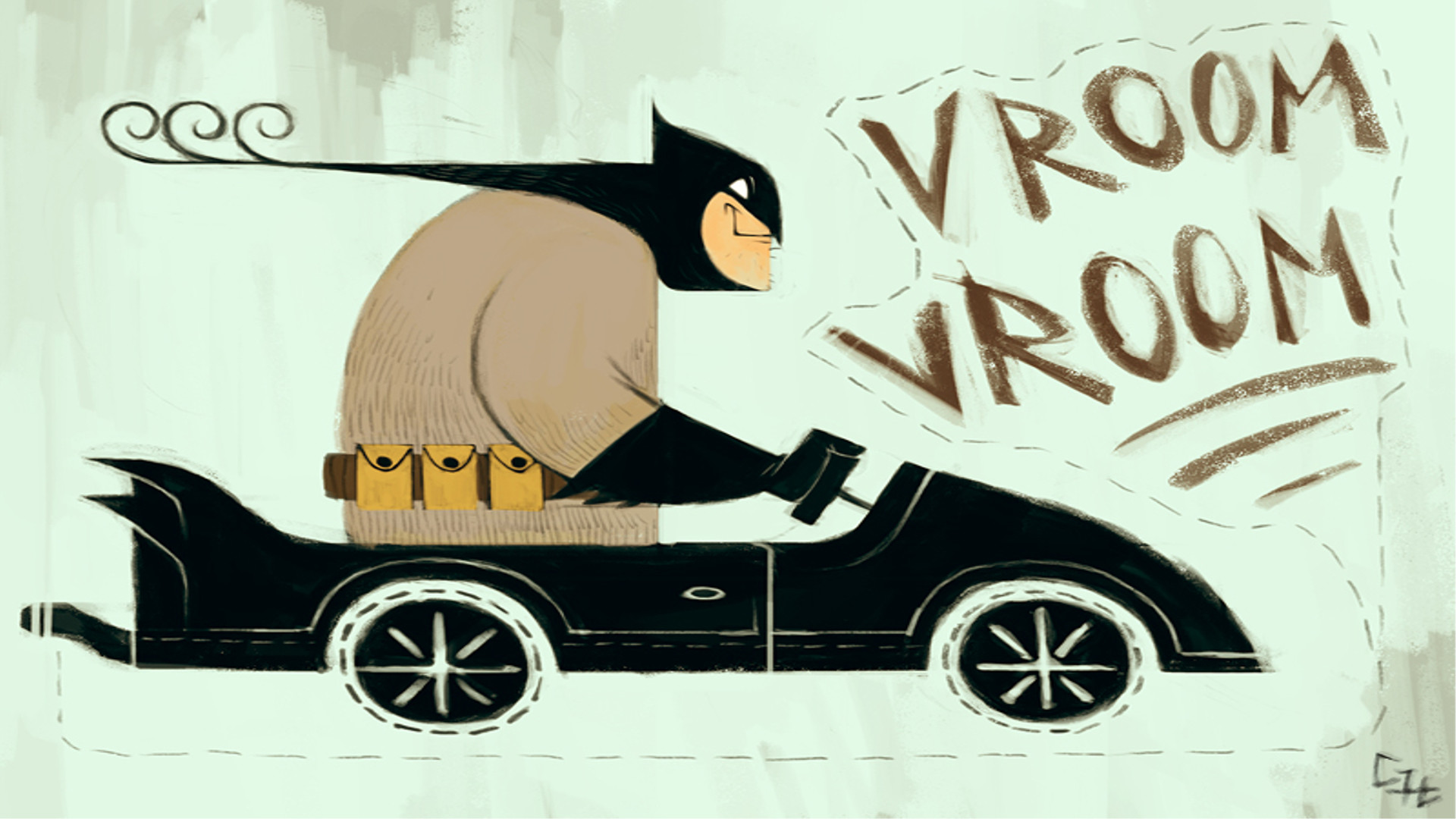 1920x1080 Batman Riding Batmobile Wallpaper