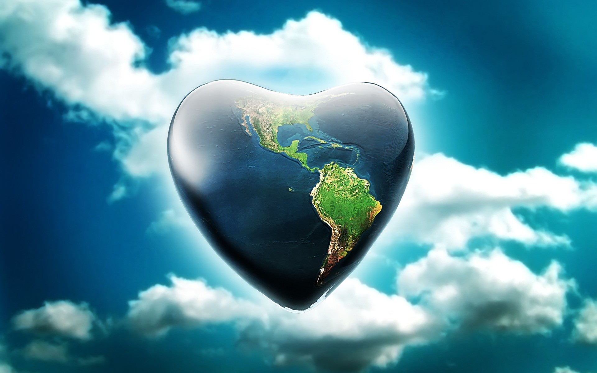 1920x1200 Earth Heart Wallpaper Abstract 3D Wallpapers