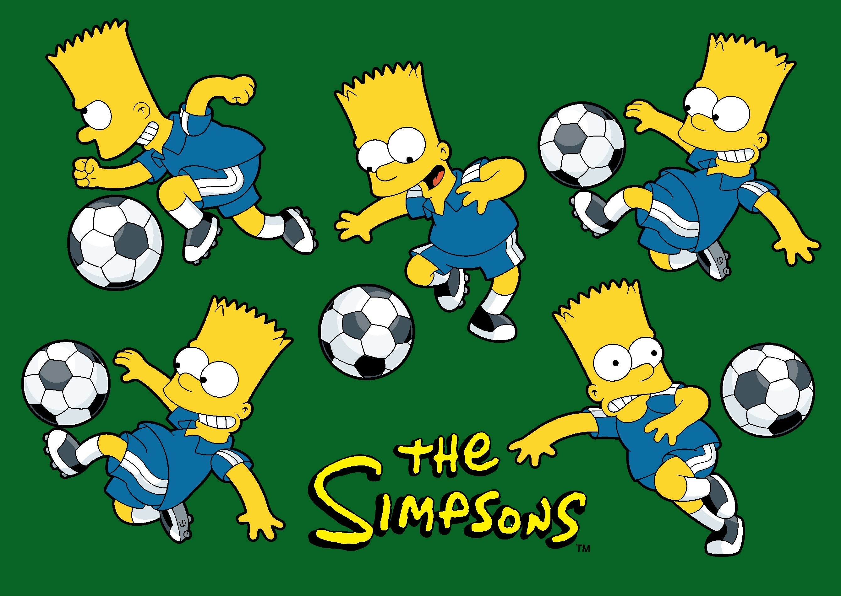 2677x1899 Bart Simpson Wallpaper, A wallpaper of Bart Simpson playing football.