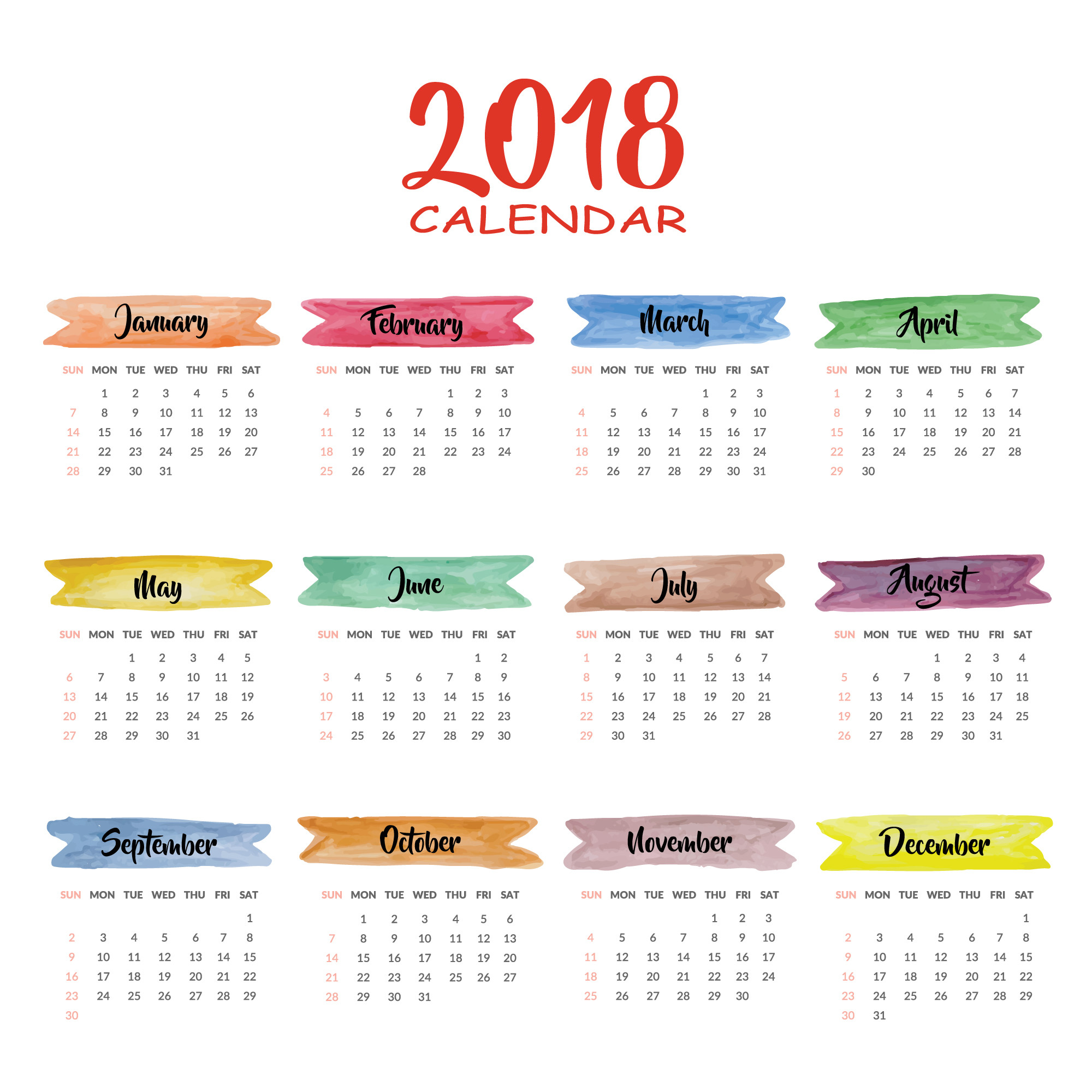 2000x2000 2018 Holiday Calendar Wallpaper