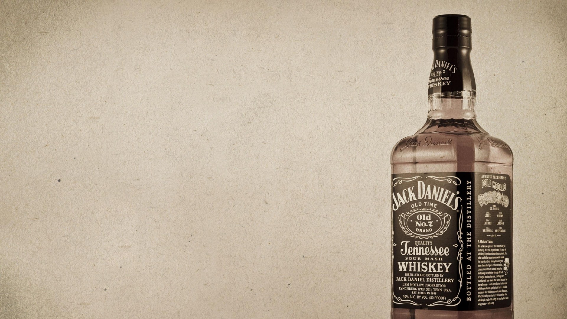 1920x1080 ... Background Full HD 1080p.  Wallpaper whiskey, jack daniels,  bottle, alcohol, vintage
