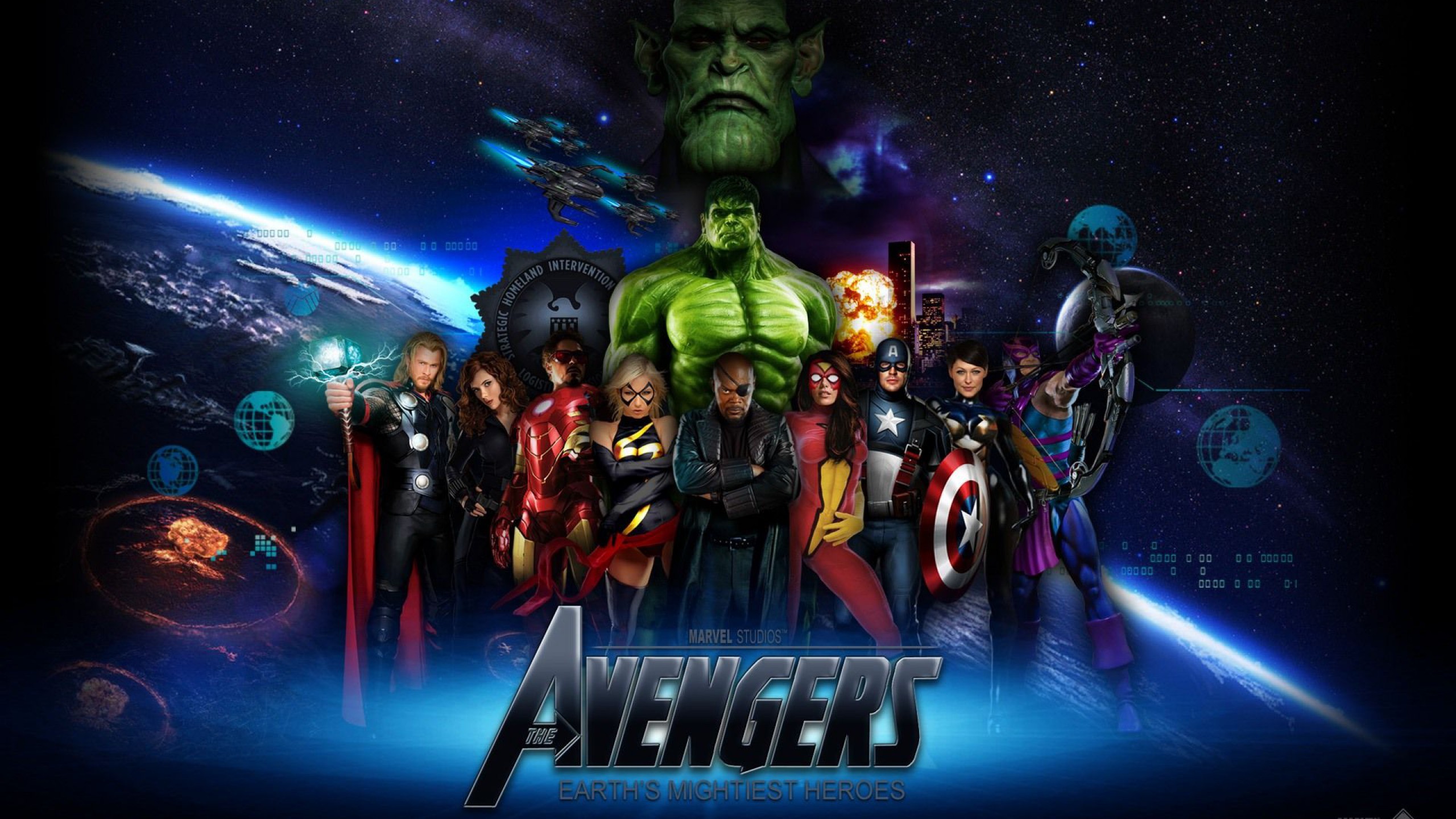 2560x1440 Movie - The Avengers Thor Hulk Iron Man Captain America Marvel Comics  Avengers Black Widow Natasha