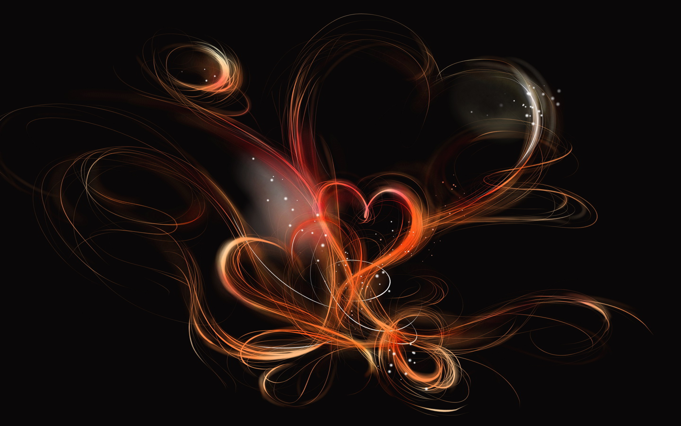 2880x1800 Artistic - Heart Artistic Sparkles Orange Wallpaper