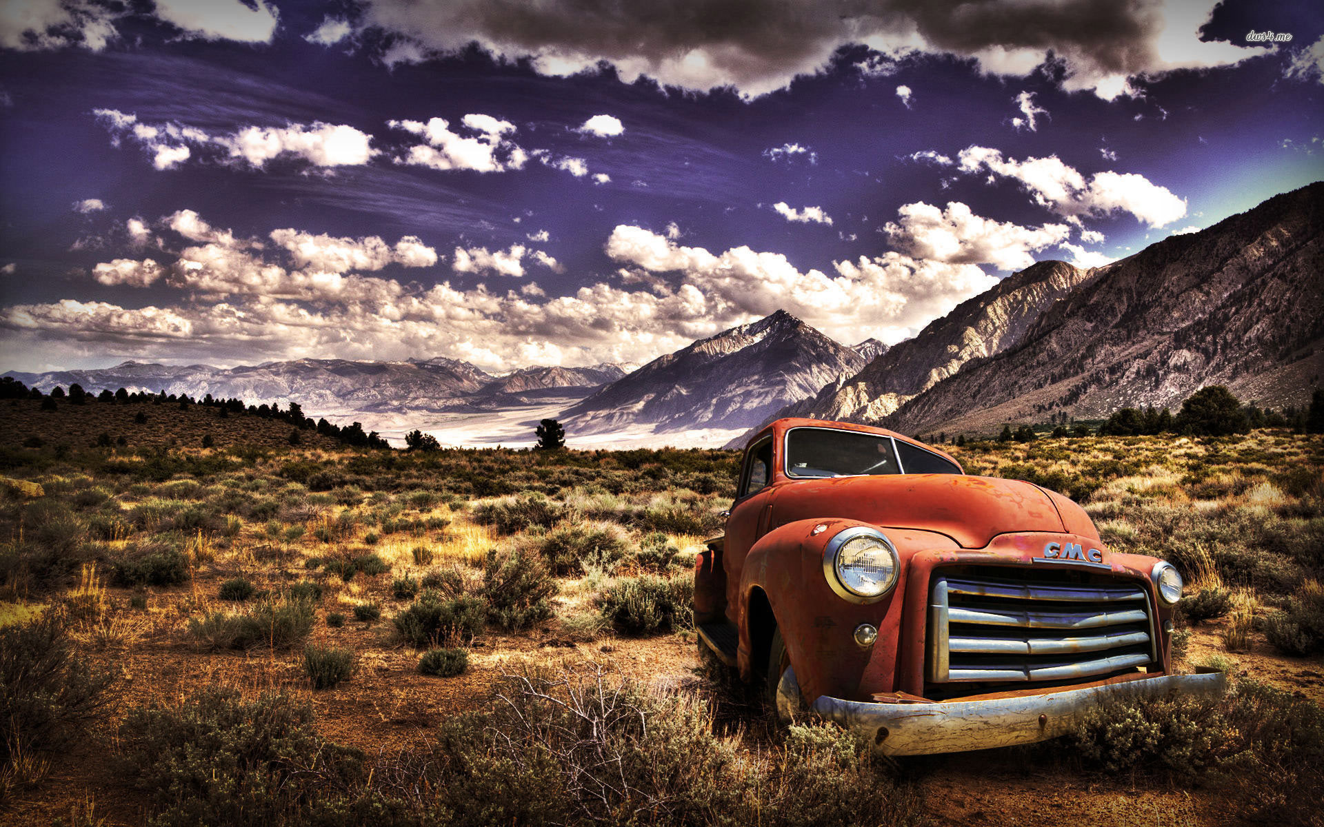 1920x1200 Old Gmc Truck In The Mountains wallpaper. Chevrolet Bowtie Wallpaper.